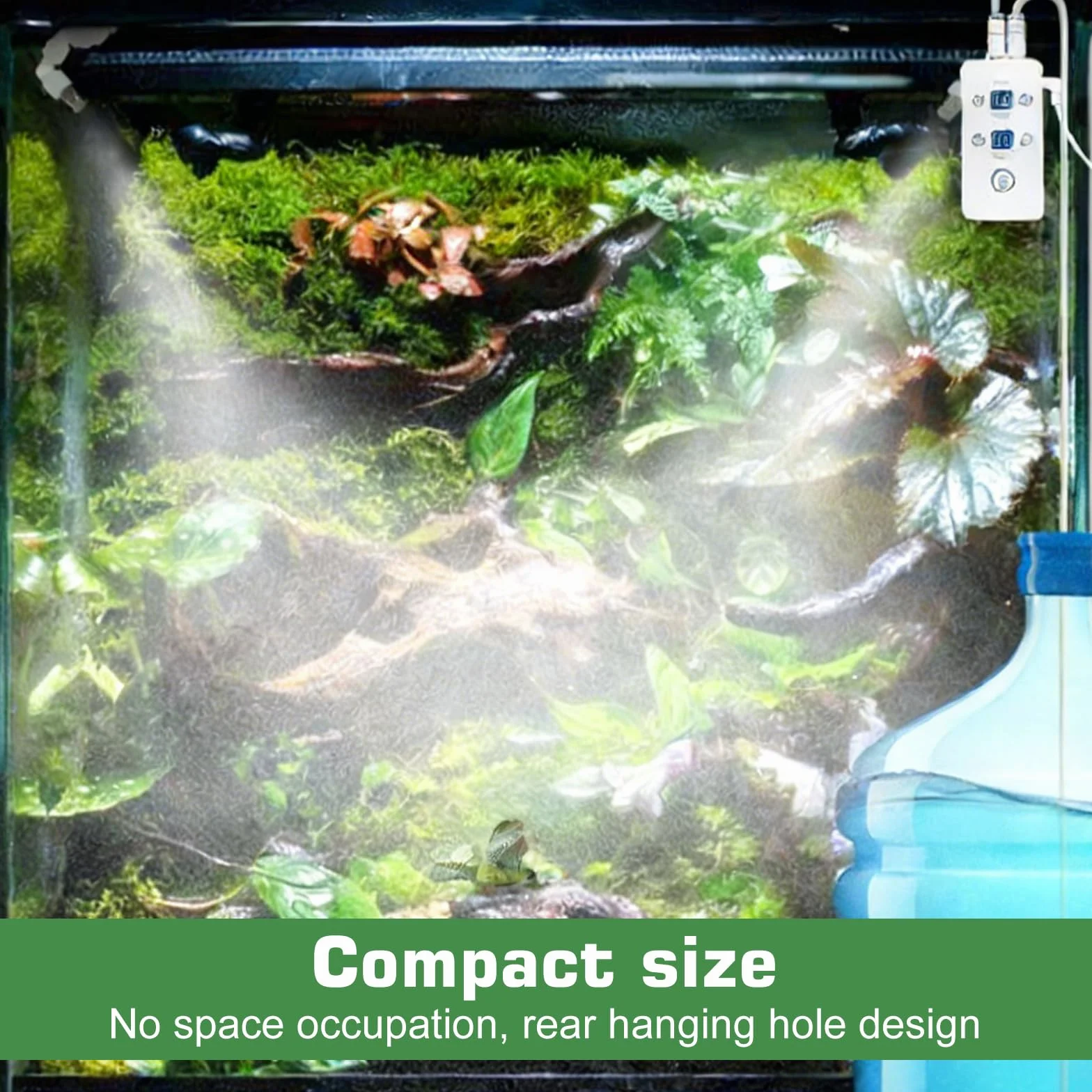Sistema di Nebulizzazione per Terrario Smart, Sistema Intelligente di Nebulizzazione per Rettili con Ugelli Spruzzatori 360° con Timer, Umidificatore per Rettili, Nebulizzatore Automatico per