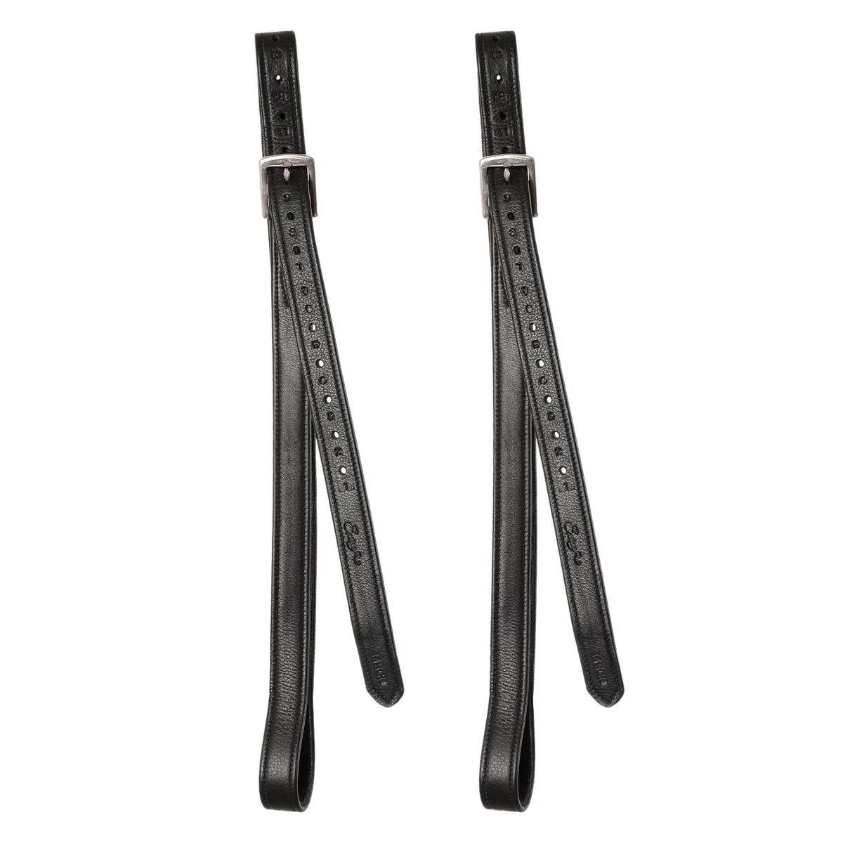 Exion FlexiStrong Staffili in Pelle per Sella Inglese – Cuir di Vitello 1" con Anima in Nylon – Fori Numerati, Fibbia Inox – Nero/Marrone – 120 a 155 cm – Equitazione Cavallo