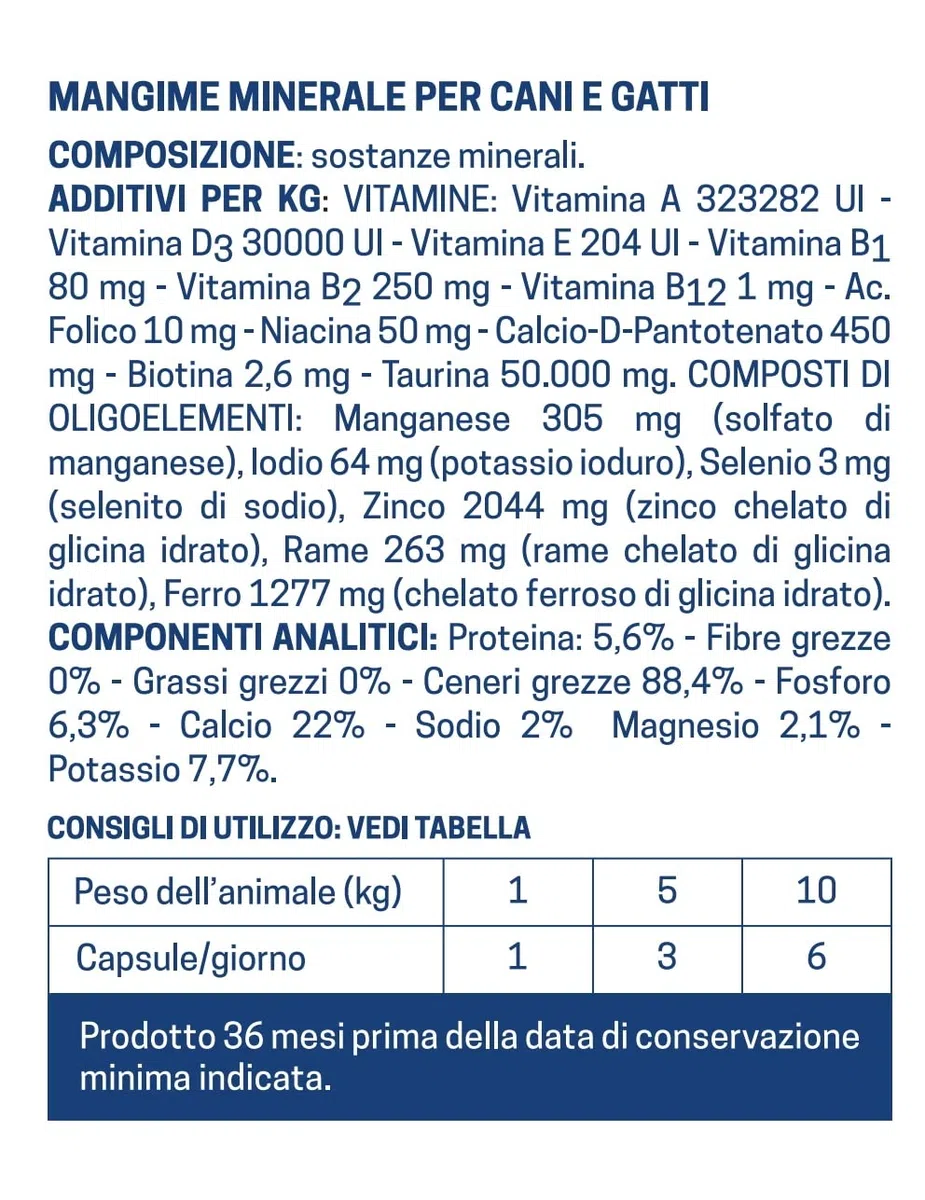 Q.Diet Compensa 120 Capsule Cane Gatto Alimento Complementare Ricco di Vitamine E Minerali A Completamento delle Diete Casalinghe Per Cani di Piccola Taglia E Gatti