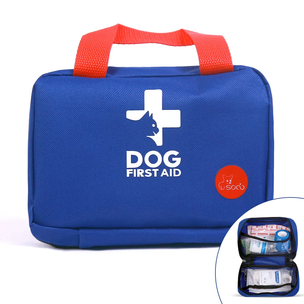 socio Kit di Pronto Soccorso per Animali Domestici,Borsa di Pronto Soccorso per Cani,Gatti,Animali,Prodotti Sanitari per Cani,Perfetto per Cura Domiciliare e Emergenze Durante Viaggi All'aperto