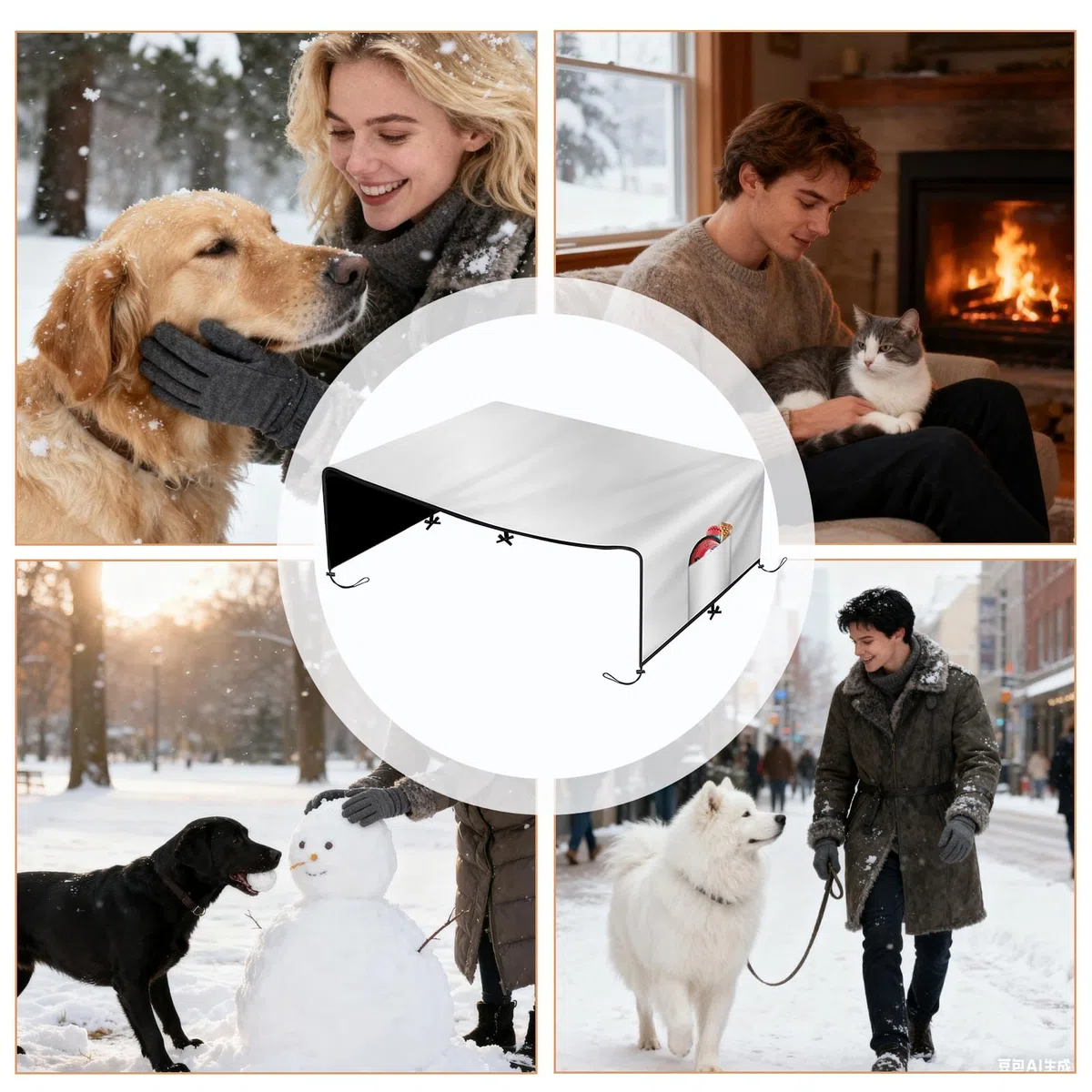 Copertura per gabbia per cani, in tessuto Oxford 210D, impermeabile, di grandi dimensioni, per campeggio, cortile, spiaggia, riunione di famiglia, patio, picnic
