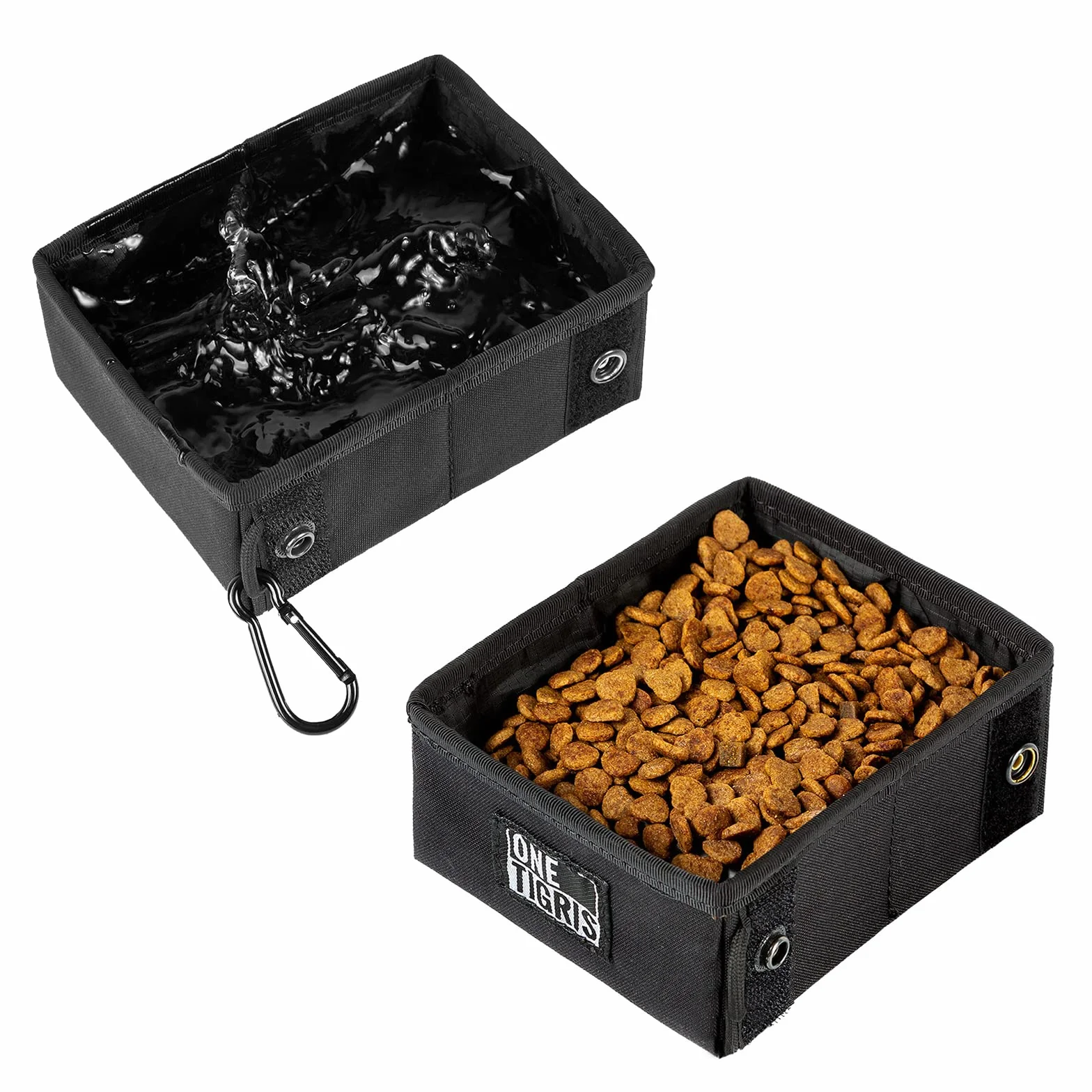 OneTigris Ciotola Portatile per Cani, Campeggio per Cani Gatti 1,4L, pessore 3,5 cm, Portatile per Escursioni, Ciotola pieghevole tattica per cani, Leggera, Capiente e Resistente