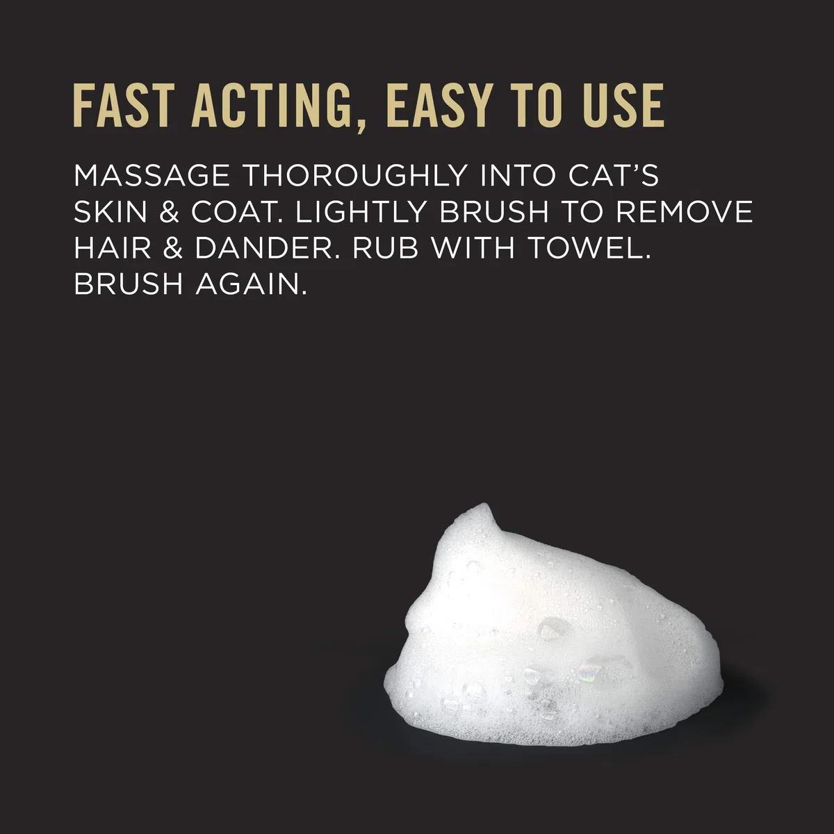 Purina Pro Plan Rinse Free, Allergen Reducing Dry Shampoo for Cats, LIVECLEAR Cleansing Foam - 8,5 oz