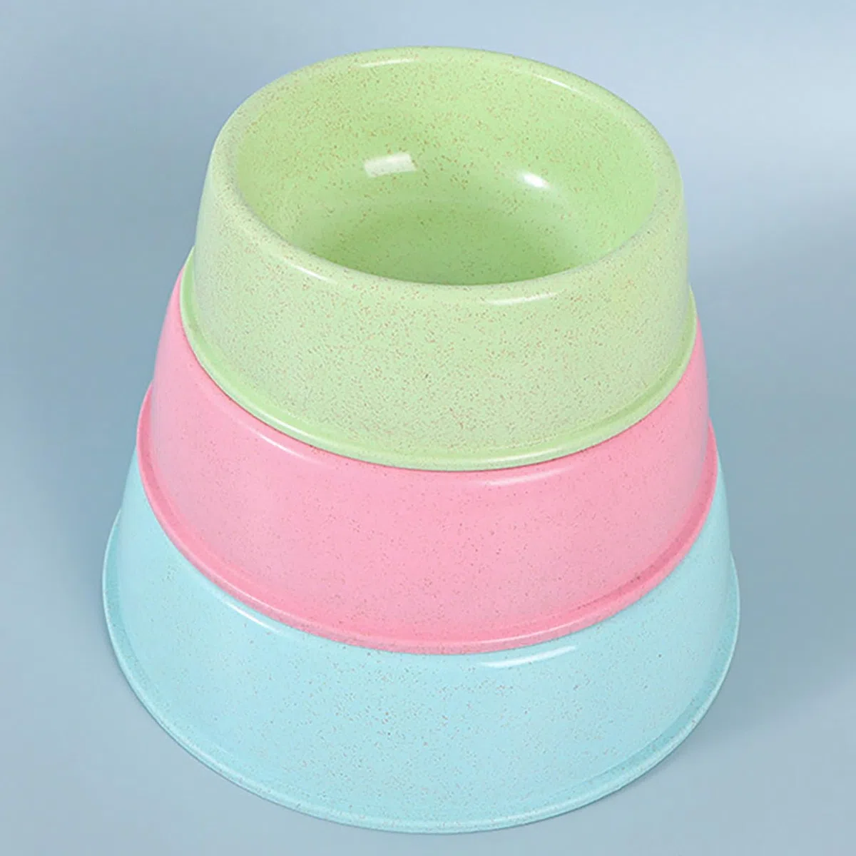 2026 - Contenitore rotondo in plastica per animali domestici, facile da pulire (blu, 13 x 15 x 5 cm)