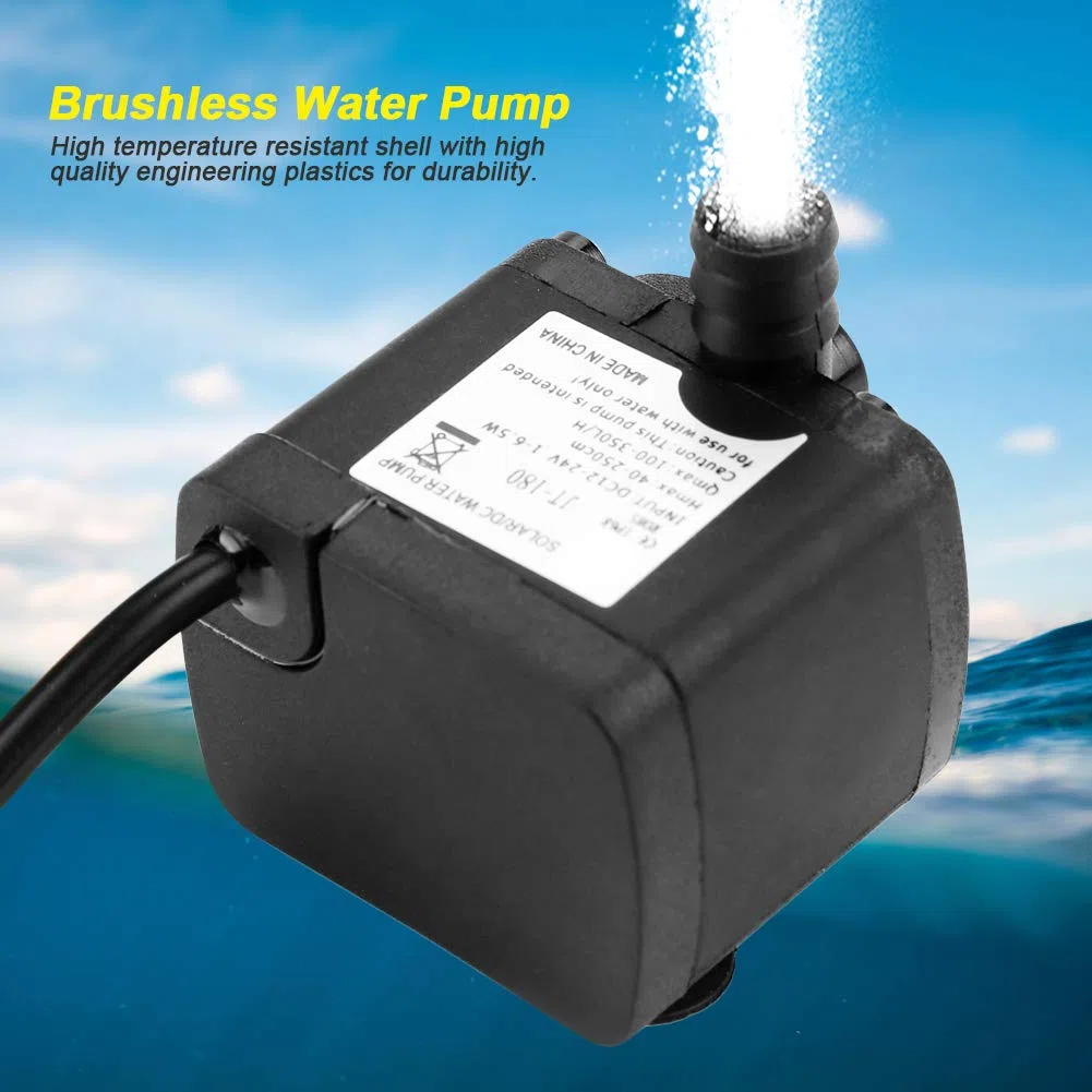 Pompa acqua senza spazzole 24 V DC, mini pompa di circolazione dell'acqua a basso rumore 350L/H per scaldabagno solare, acquario, fontane, ecc