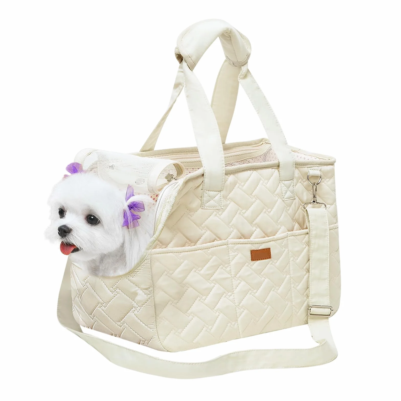 Borsa da trasporto per cani fino a 5 kg – Borsa per cani di piccola taglia e gatti, pieghevole, traspirante, con cintura di sicurezza, tasche, borsa da trasporto, ideale per esterni, viaggi