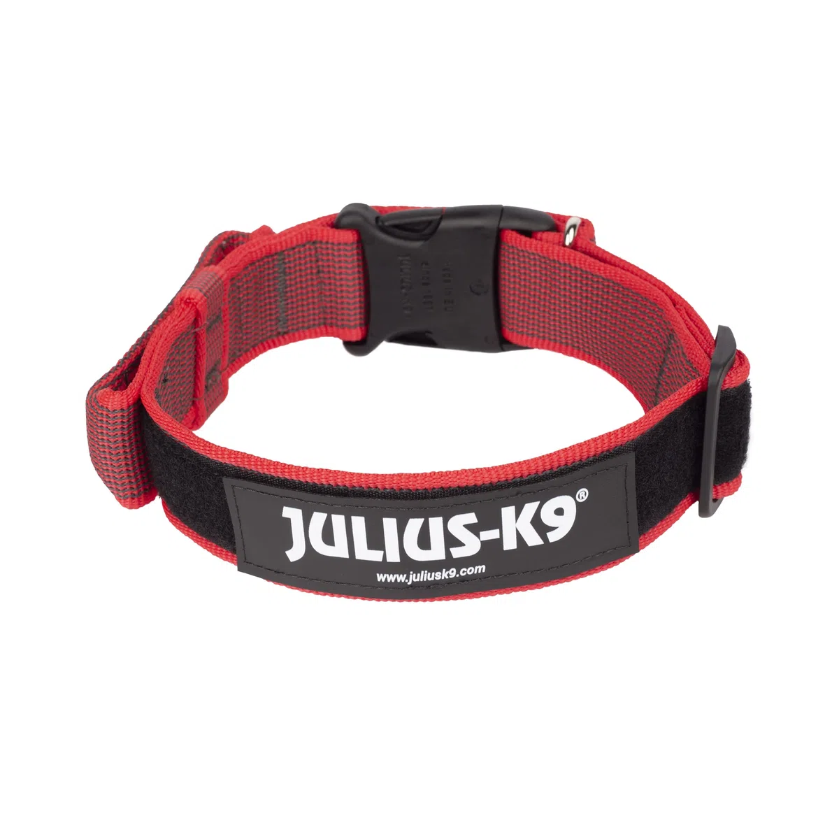 Collare K9 serie Color & Grey con manico richiudibile, 40 mm x 38-53 cm, rosso-grigio