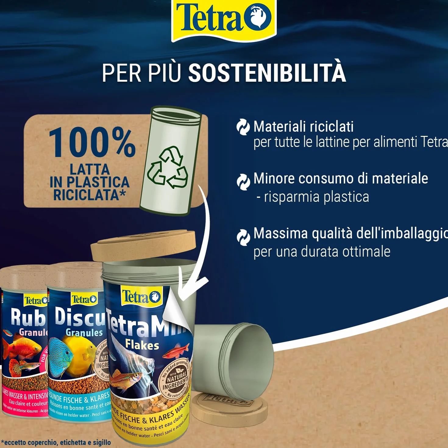 Tetra Malawi Flakes - Mangime in fiocchi per tutti i ciclidi erbivori, lattina da 1 L