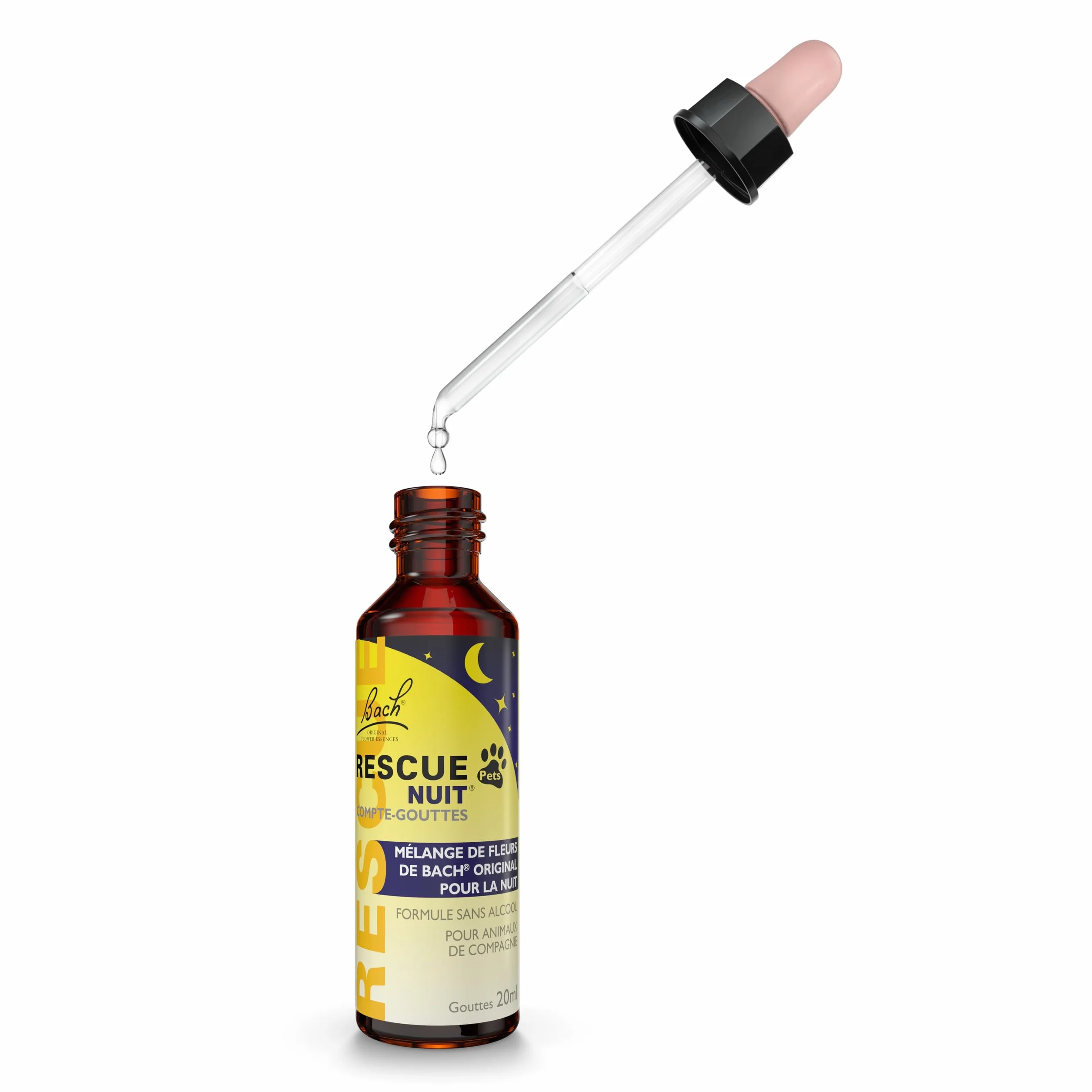 RESCUE NOIT PETS - Contagocce - Serenità per animali, ideale da viaggio, toelettatura, rumore, vegano e senza alcool, 20 ml