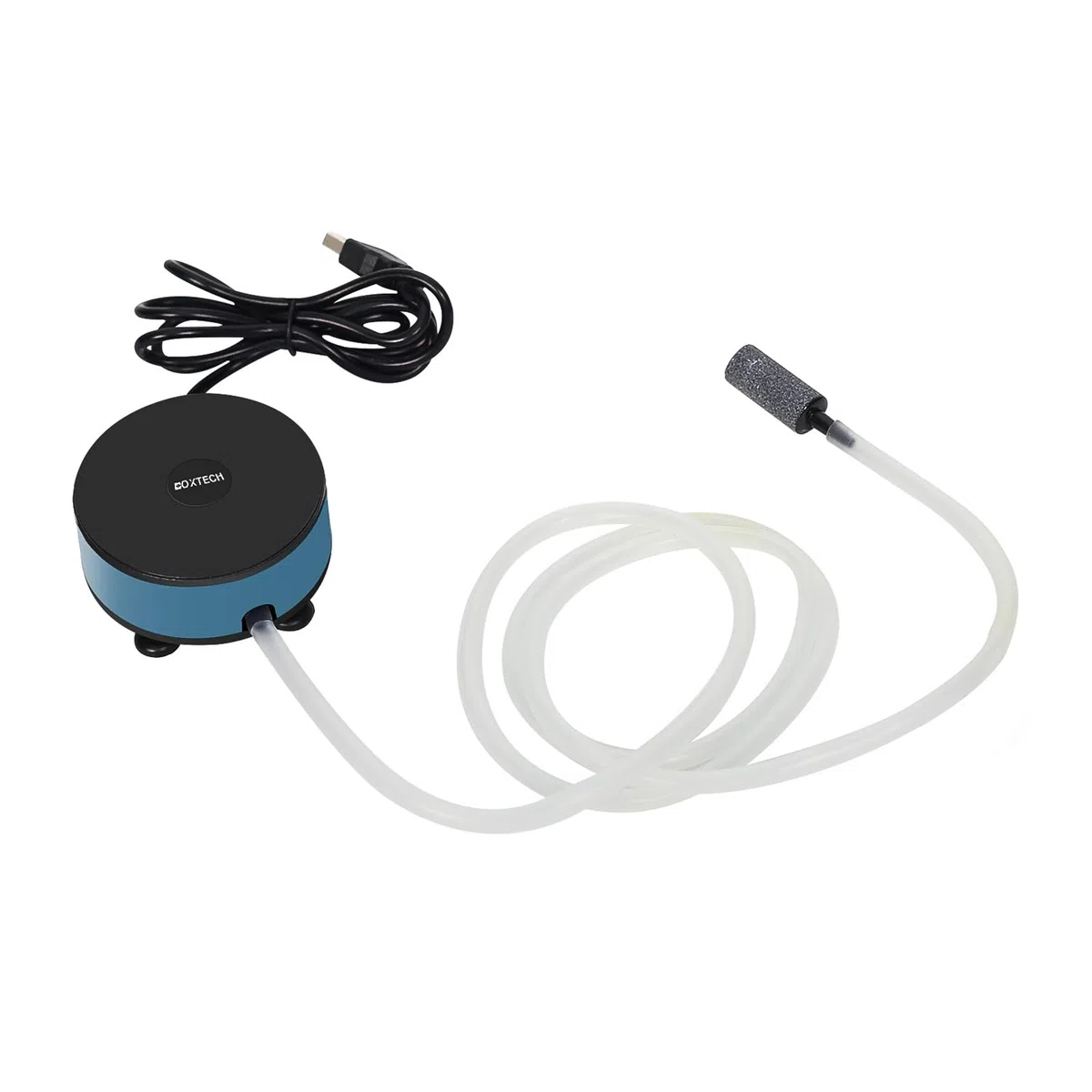 boxtech Pompa d'aria per acquario per acquario, kit per aeratore di ossigeno con pietra d'aria, tubo per mini acquario da 7-30 litri