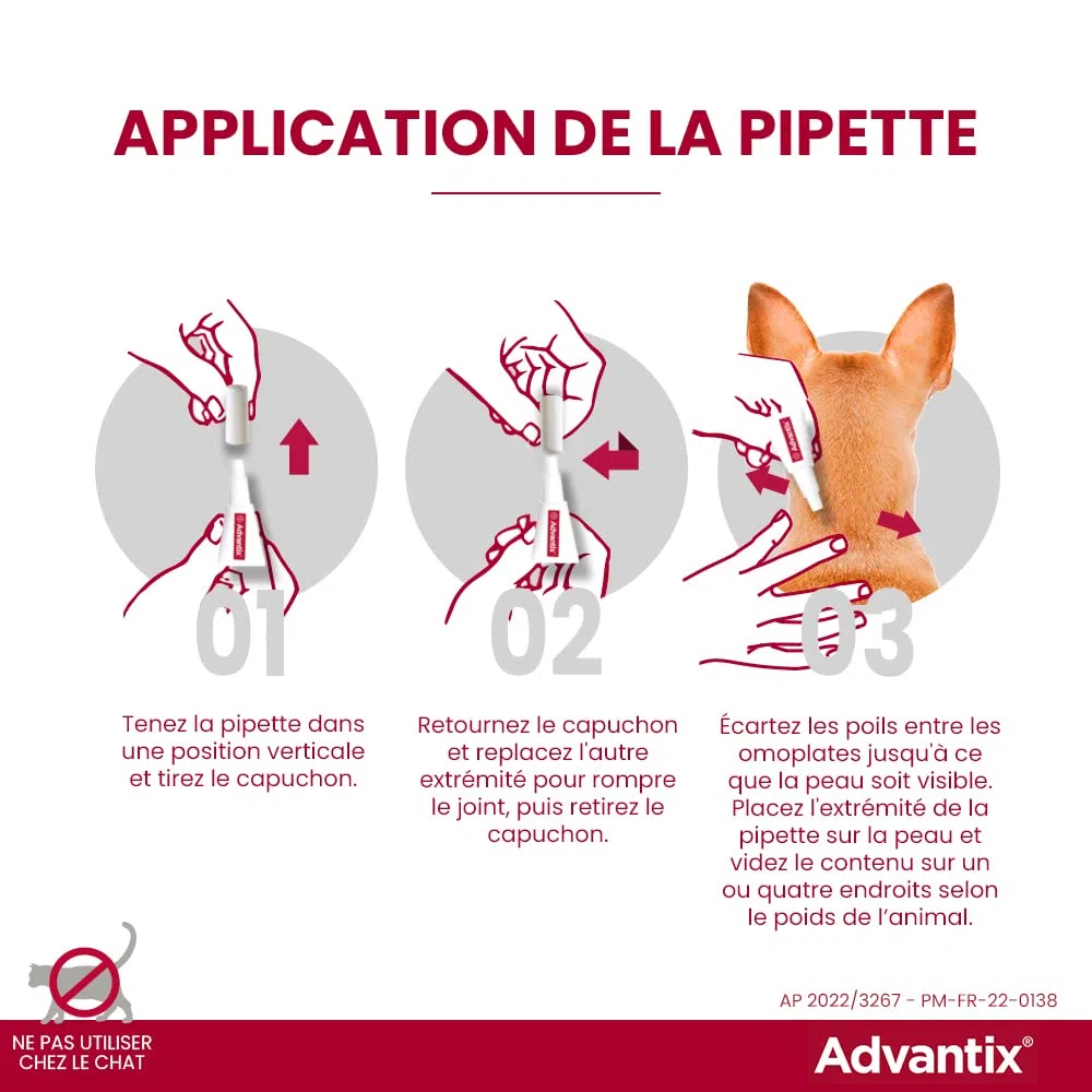 ADVANTIX 6 pipettes antiparasitaires - Pour tres petit chien de 1,5 a 4kg