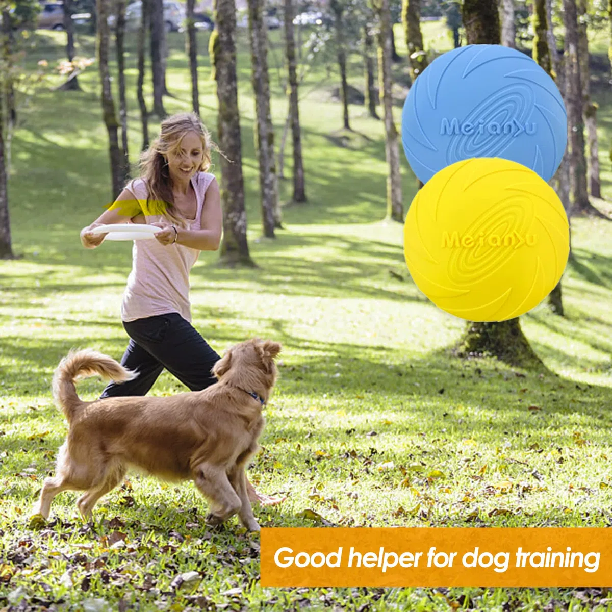2 Pezzi Frisbee per CaniFrisbea, Giocattoli per Addestramento e Giochi Outdoor