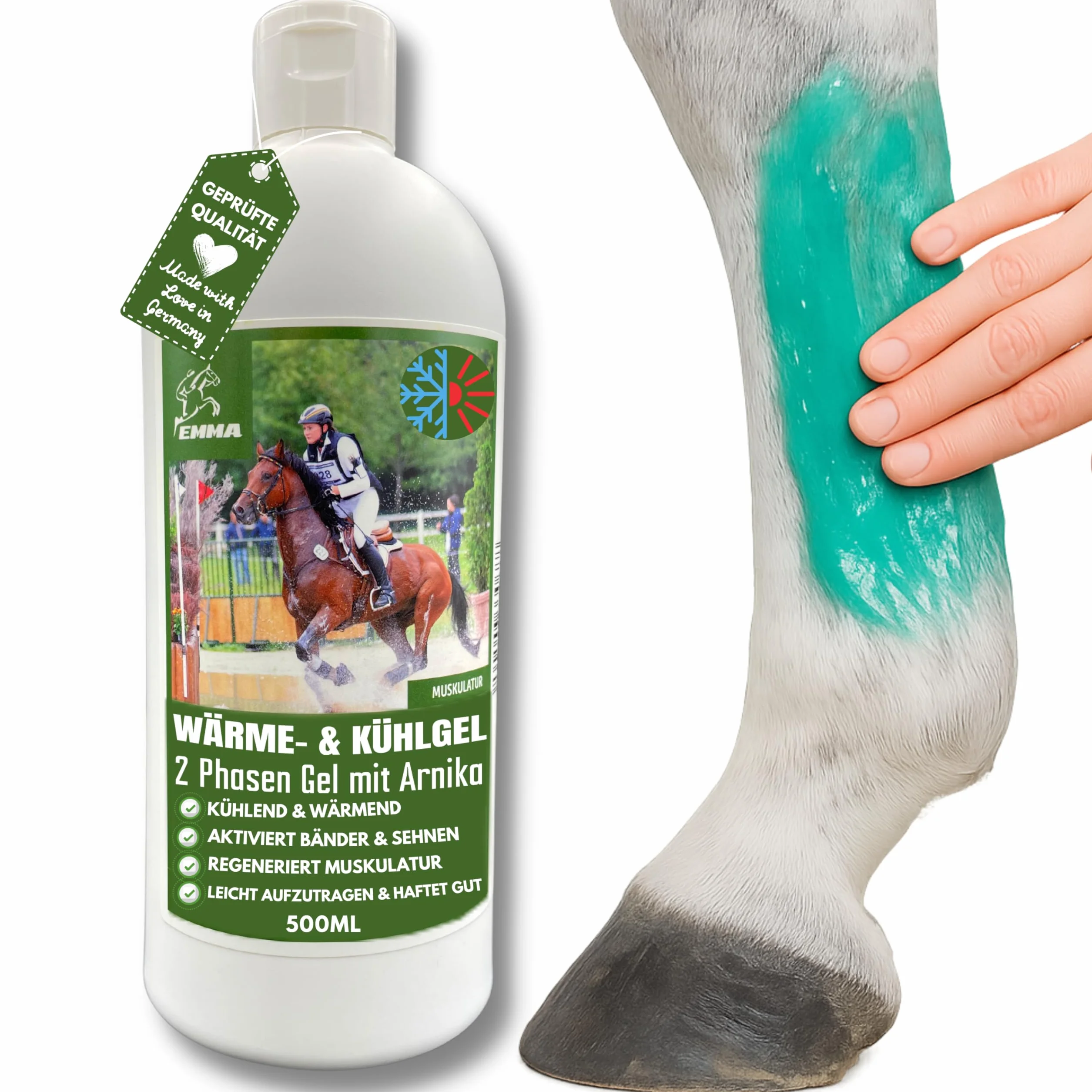 Arnica Gel 500ml rinfrescante con unguento all'arnica Gel extra forte I Tendini, legamenti I Unguento rinfrescante e riscaldante I Unguento con crema all'arnica Gel massaggio muscolare per cavalli