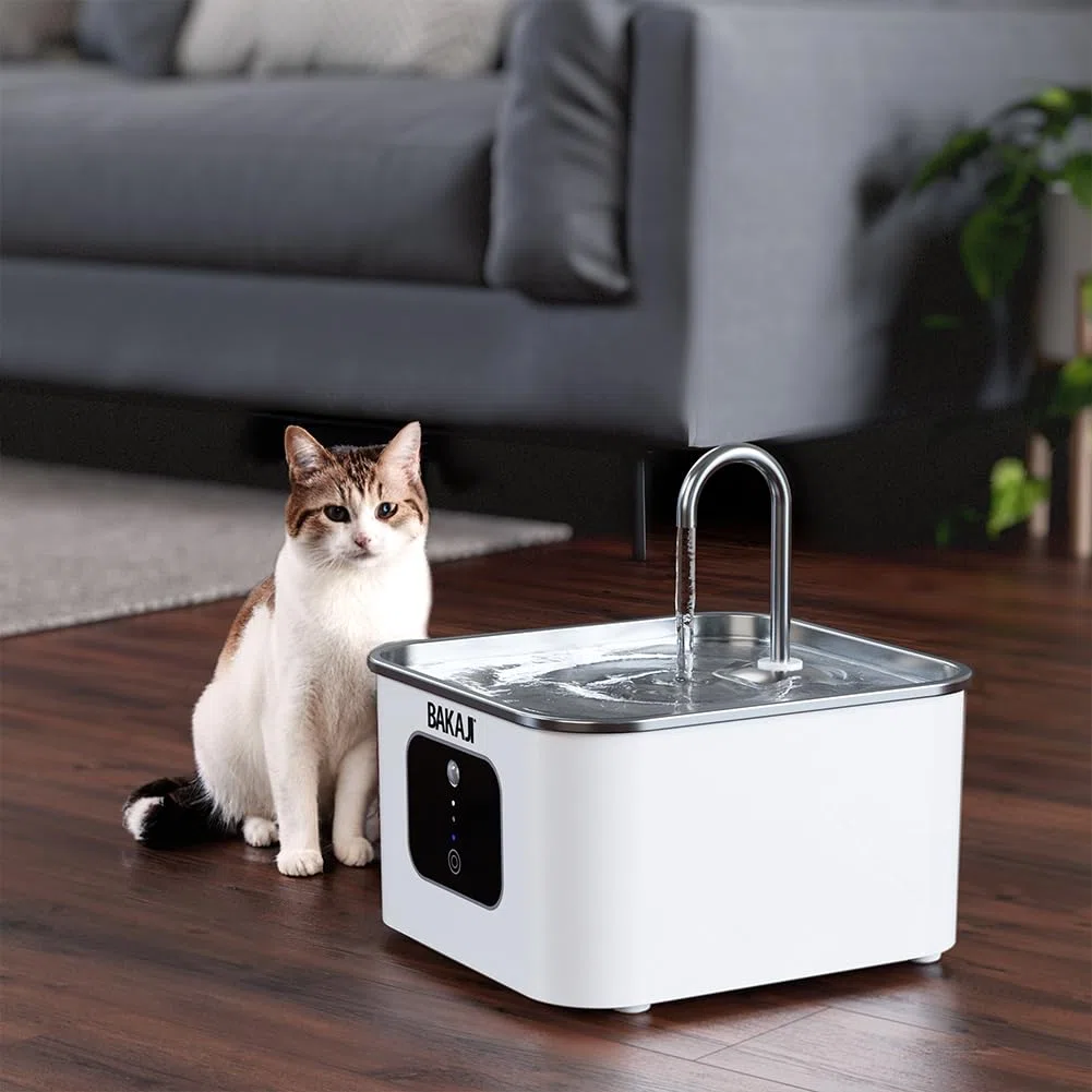 BAKAJI Dispenser Erogatore d'Acqua da 3.5 Litri Intelligente con Sensore per Animali Domestici, Distributore Automatico Fontanella Acqua per Cani e Gatti con 2 Modalità e Autonomia Prolungata