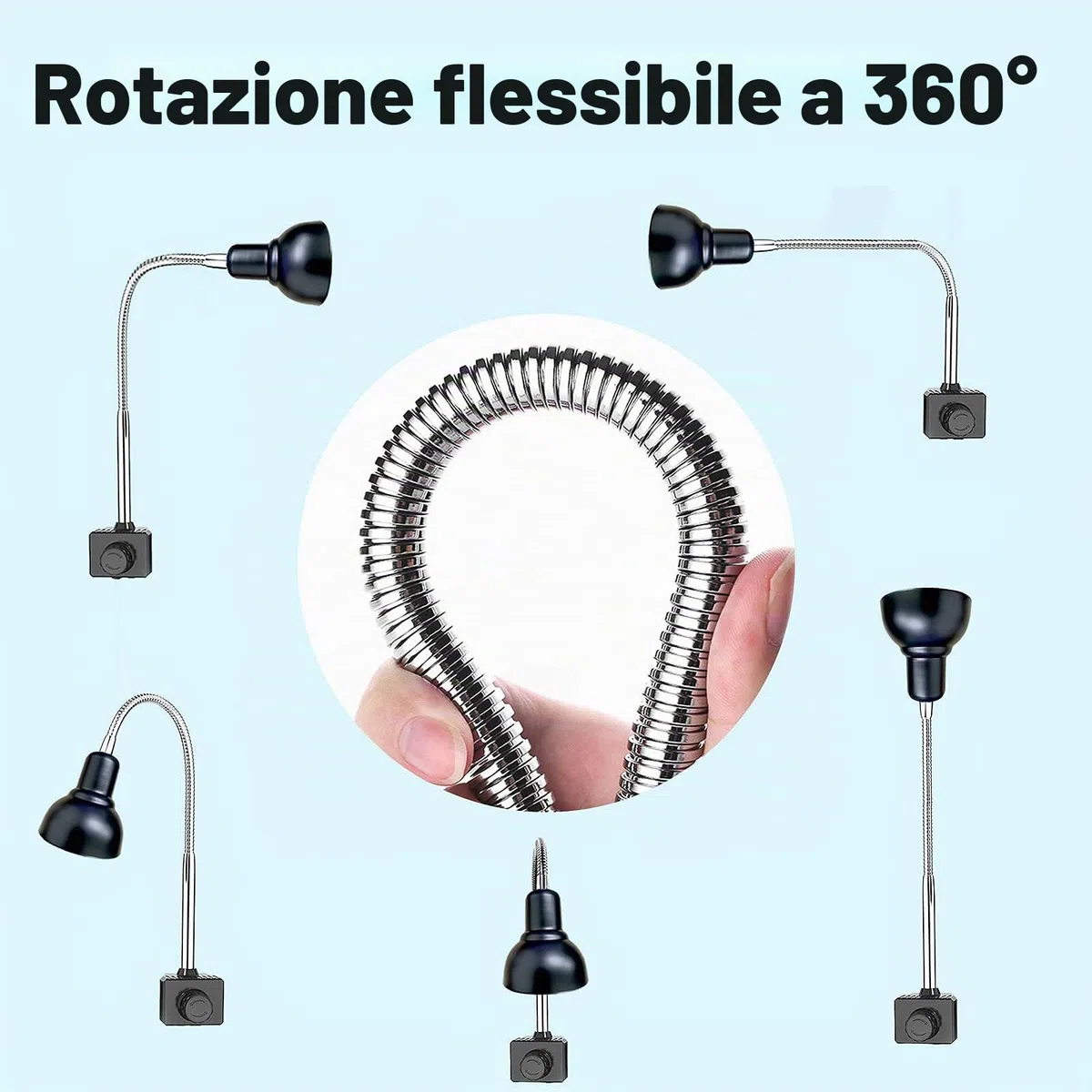 Lampada uvb Tartarughe, Lampada Rettile e Anfibio con 2 Lampadine UVA UVB a Punto Basking e Morsetto Girevole a 360 °Adatto per Tartaruga, Serpente, Lucertola, Cacatua, Camaleonte ecc