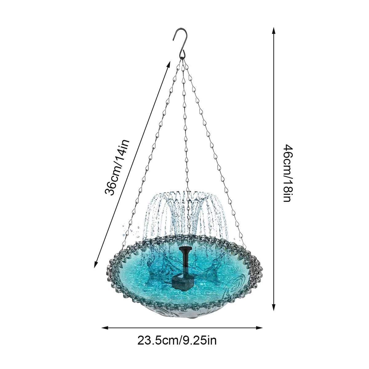 Bagni Uccelli Per Esterni, Fontana Solare Per Uccelli Da Giardino, Vasca da Bagno Decorativa Appesa per Bere da Giardino Terrazzo Balcone per Uccellini