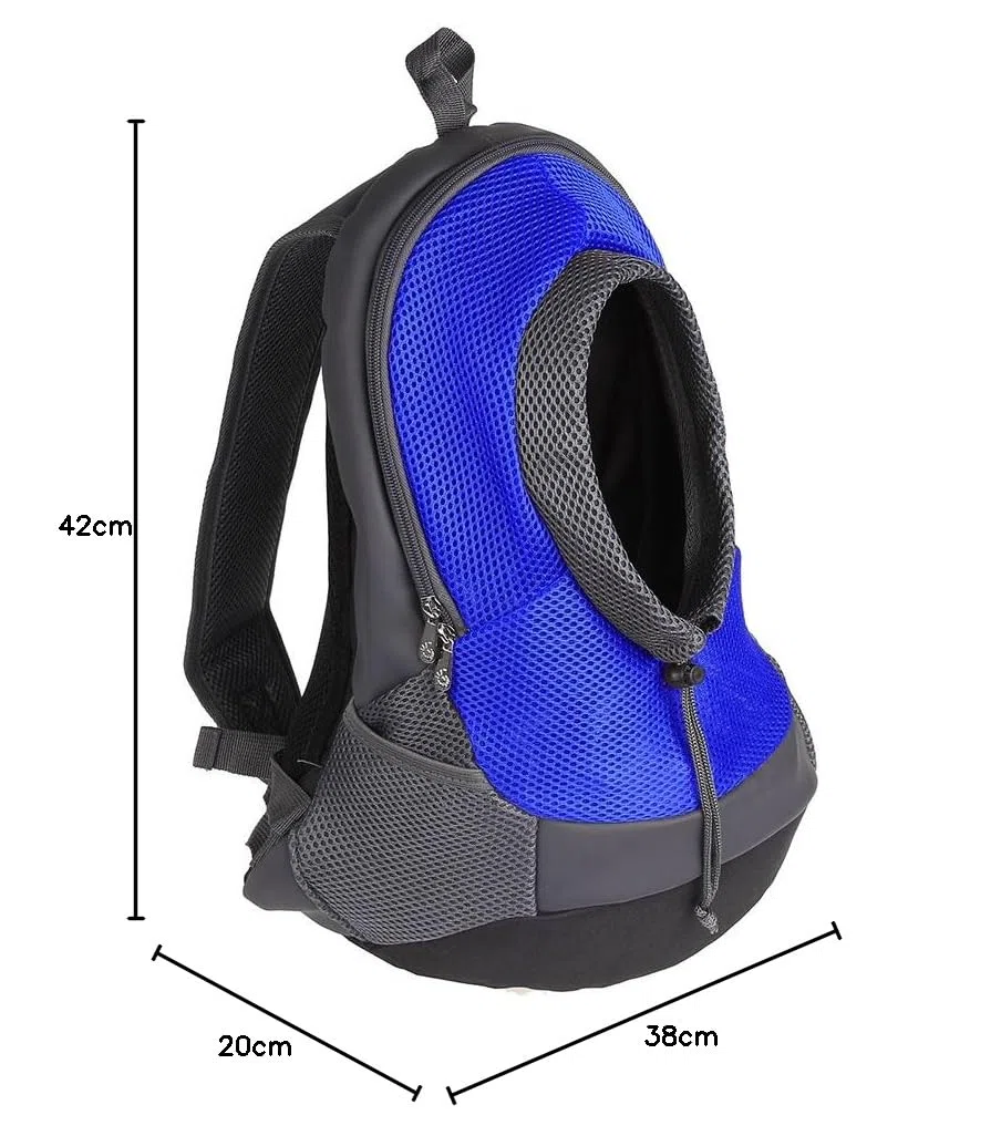 NHSUNRAY Pet Carrier Zaino Per Piccolo Cane Gatto Puppy (3.5kgs Max) On-the-Go Viaggio Pet Anteriore Posteriore Borsa Soft Traspirante Mesh Pup Pack (Blu)