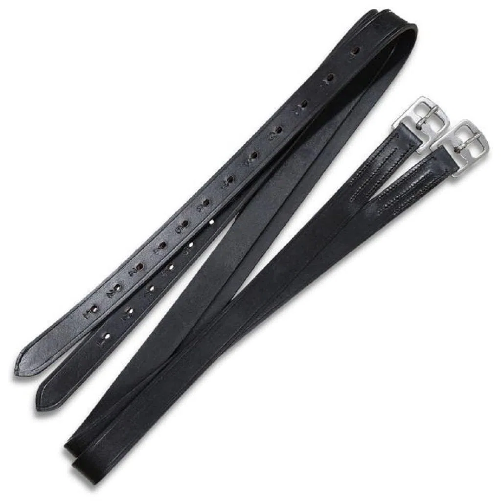 Brama West Cinghie di fissaggio in pelle – 1 coppia – cinghie – nero – 145 cm