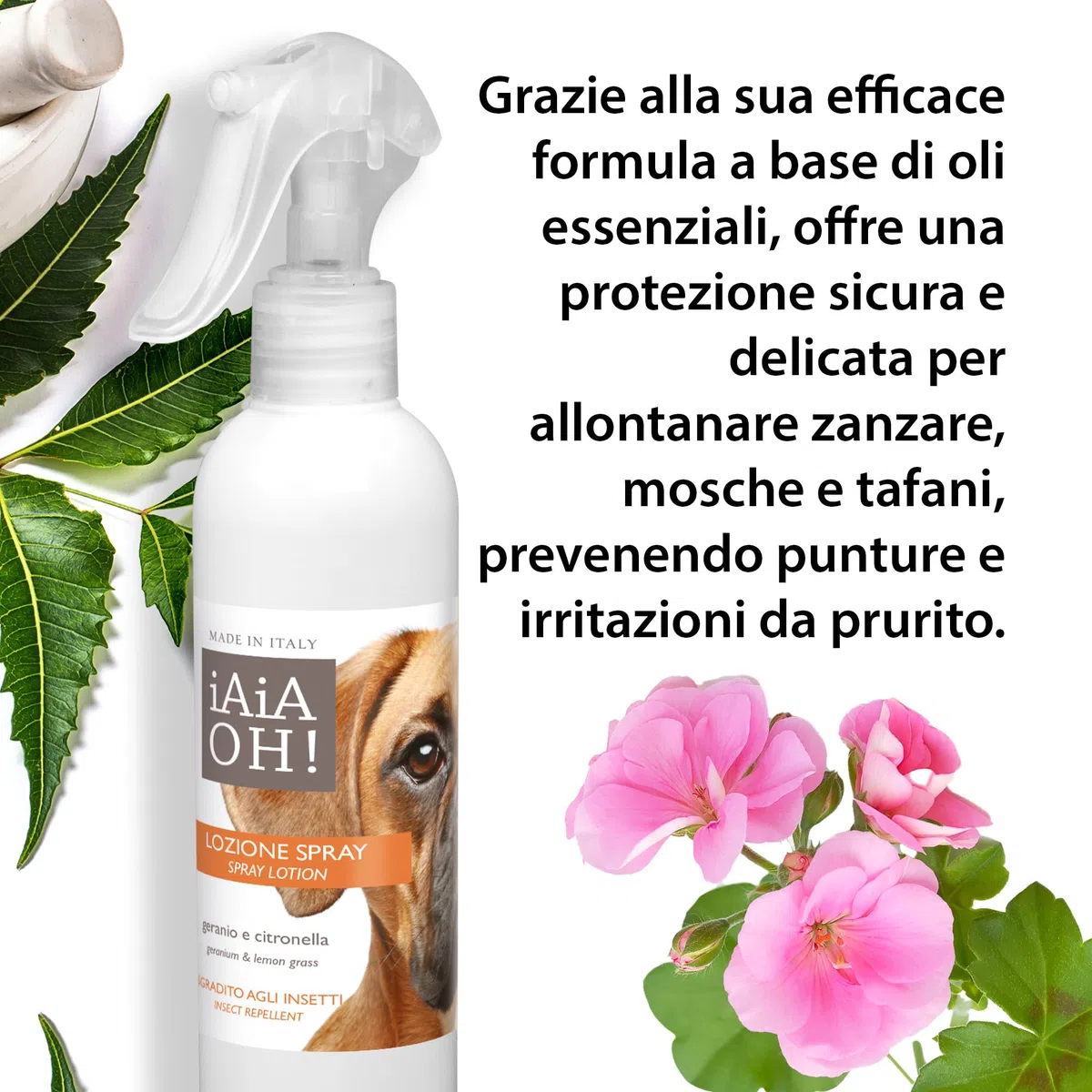 ERBORISTERIA MAGENTINA - IAIAOH! CANE LOZIONE SPRAY GERANIO CITRONELLA 250 ML insettorepellente