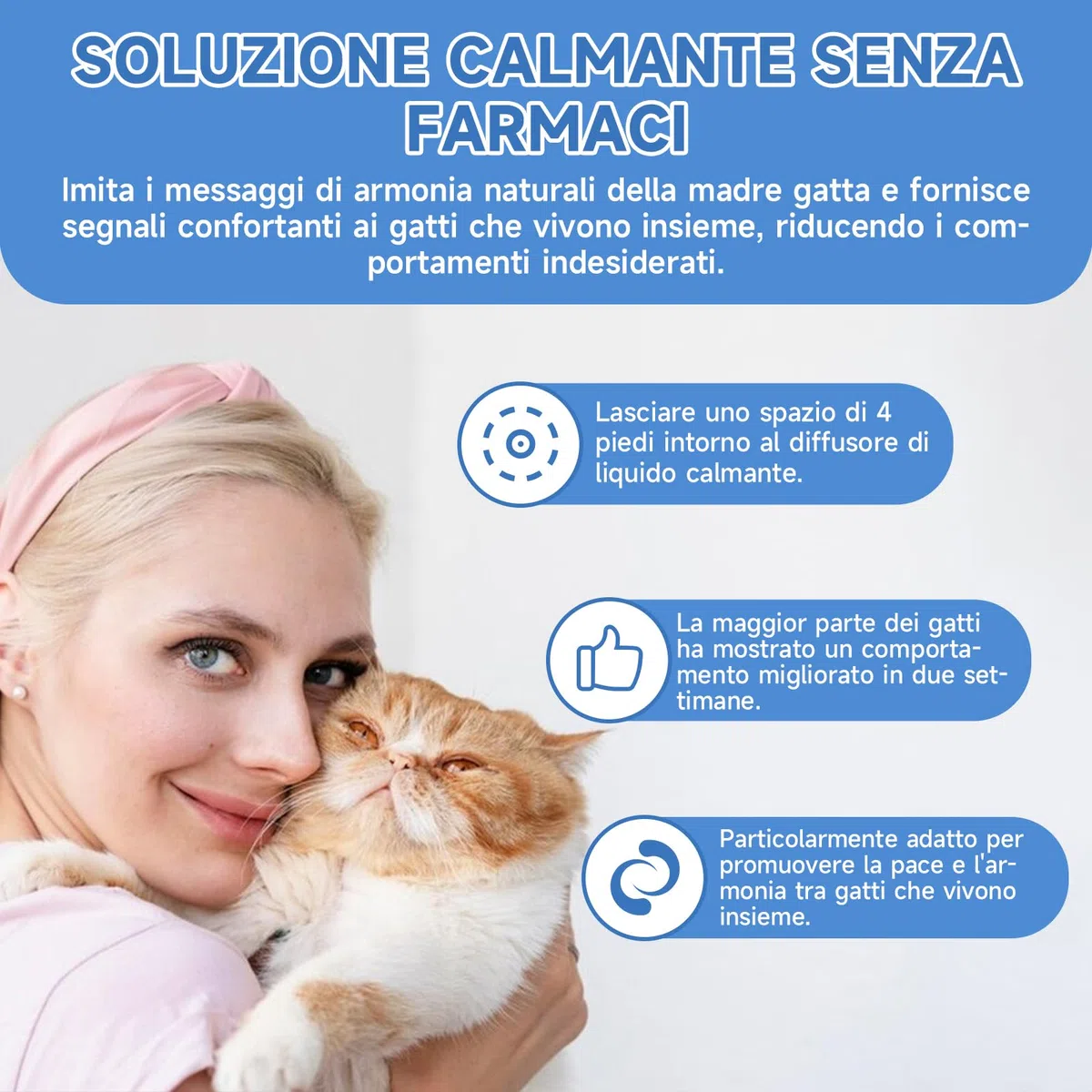 VICSOM Kit Diffusore Feromoni per Gatti 6 in 1, 120 Giorni Calmante per Gatti, Feromoni Gatto Diffusore per Un Rilassamento Duraturo, Sollievo da Ansia e Stress(2 Diffusore + 4x48ml Ricariche)