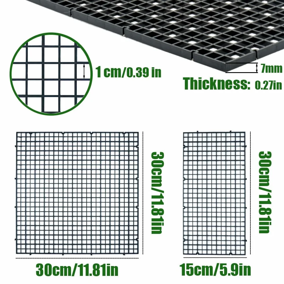 LINLAN 8 Pezzi 15 x 30 cm Divisore per Acquario, Vassoio Inferiore del Filtro, Pannello a Griglia per Filtrazione Fai-da-Te e Protezione del Fondo nell'Aquascaping (Bianco con Ventosa Fissa)