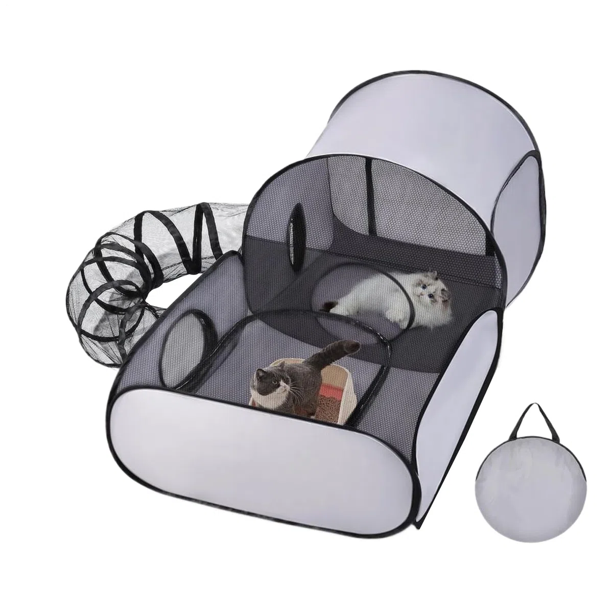 Box per gatti da esterno, a tunnel per gattini, recinzione pieghevole, giochi interattivi, giochi per gattini, cuccioli, piccoli animali, viaggi all'aperto