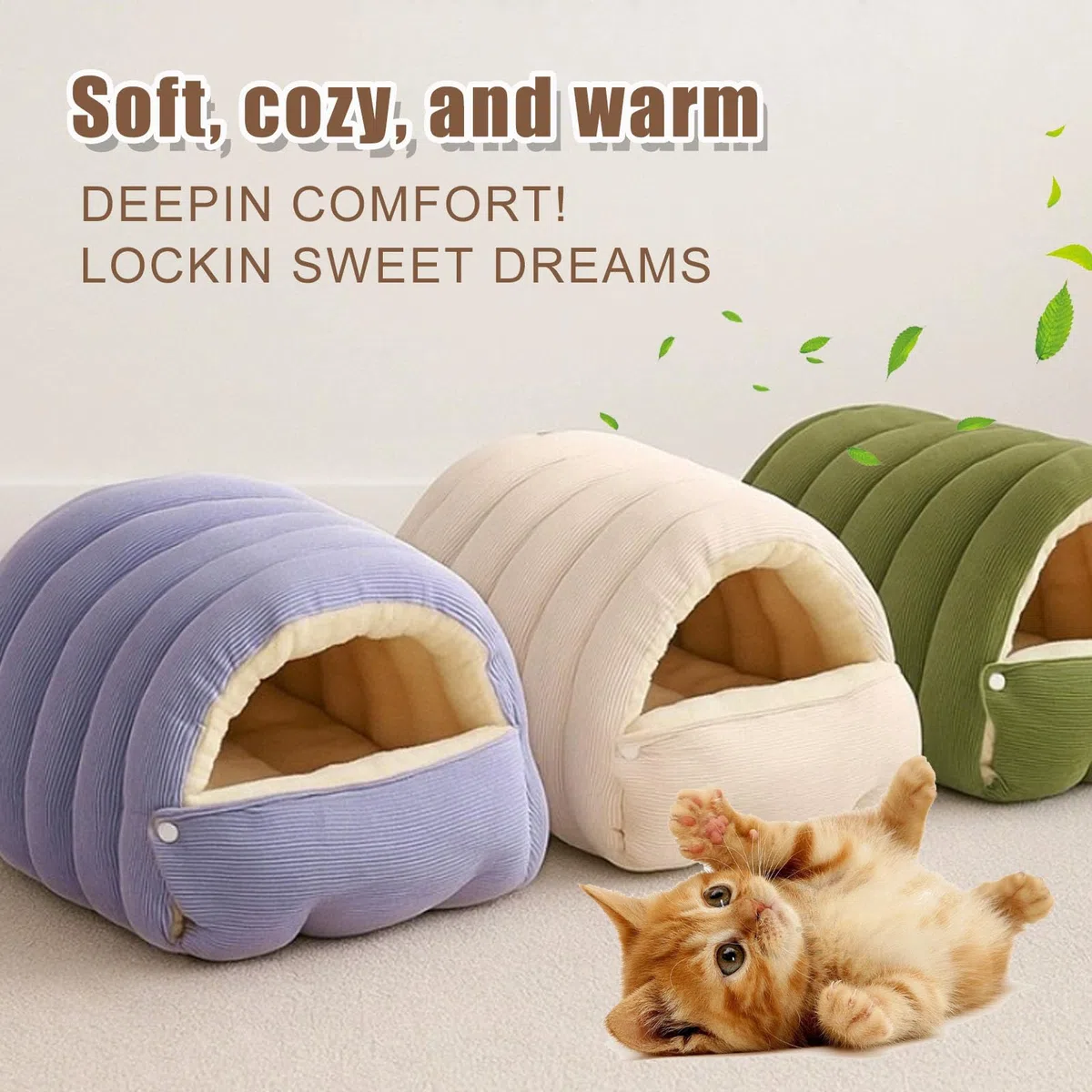 Comodo Letto Per Gatti Monster, Tana Per Gatti Da Interno, 2026 Nuovo Letto A Tenda Morbido E Caldo Per L'inverno Con Cuscino Rimovibile, Tana Calda, Per Dormire (#b,M)