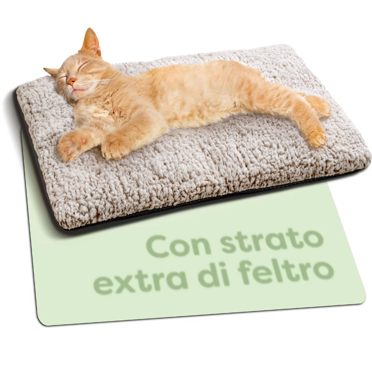 Knupis Tappeto Cuscino Autoriscaldante Gatto e Cani 60x45cm - Cuccia Coperta Termica per Gatti - Riduzione del Rumore - Rivestimento Lavabile - Con Fondo Antiscivolo (Marrone)