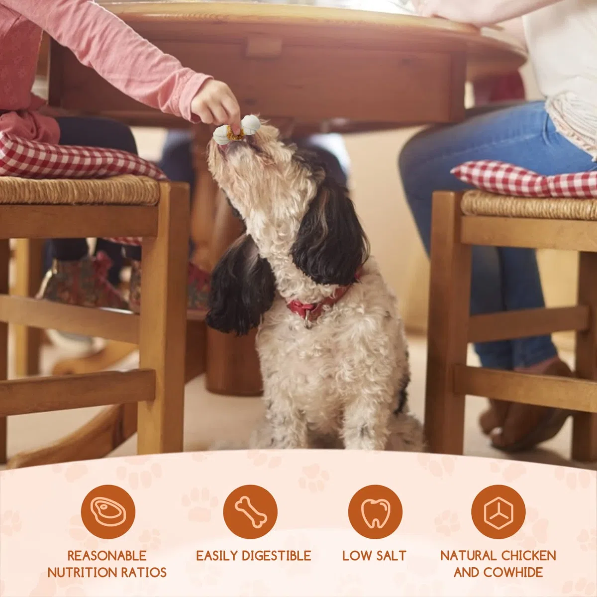 Nobleza - Ossi Masticabili al Gusto di Pollo, Pollo Avvolto in Pelle Grezza Ossa Annodate, Materie Prime Naturali Selezionate, Prelibatezze per Cani Naturali - 6 Pezzi / 600 g