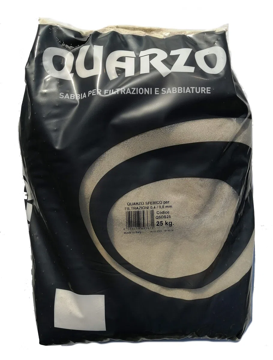 Seat Flor SRL® Sabbia al Quarzo per ACQUARI per Filtro Piscina per SABBIATURA per FILTRAZIONE Piscine Mis. 0.4/0.8 mm. Sacco da 25 kg.