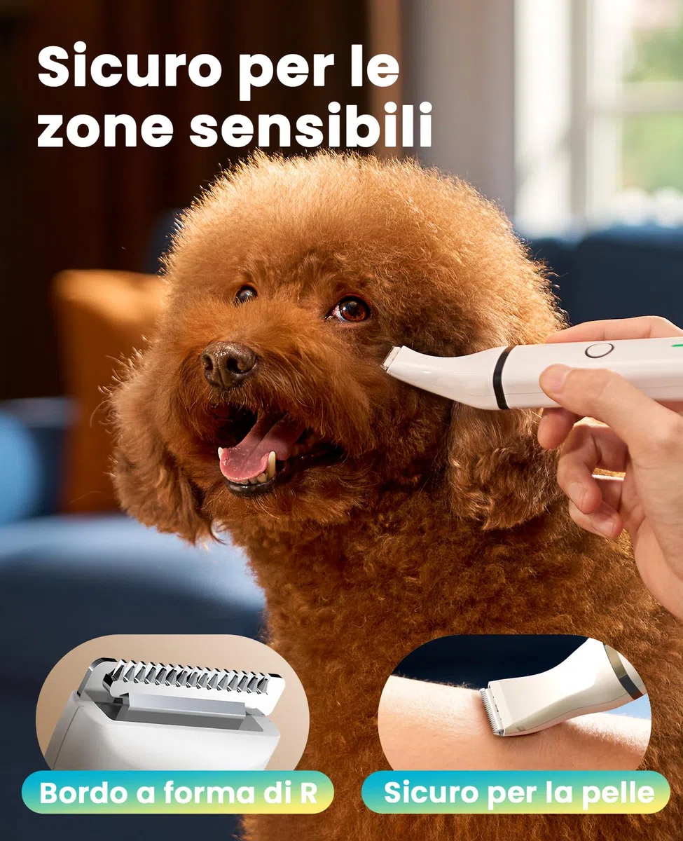 oneisall Tosatrice per cani Tosatrice a basso rumore Tosatrice per cani per gatti zampe, occhi, orecchie, viso, corpo (Bianco)