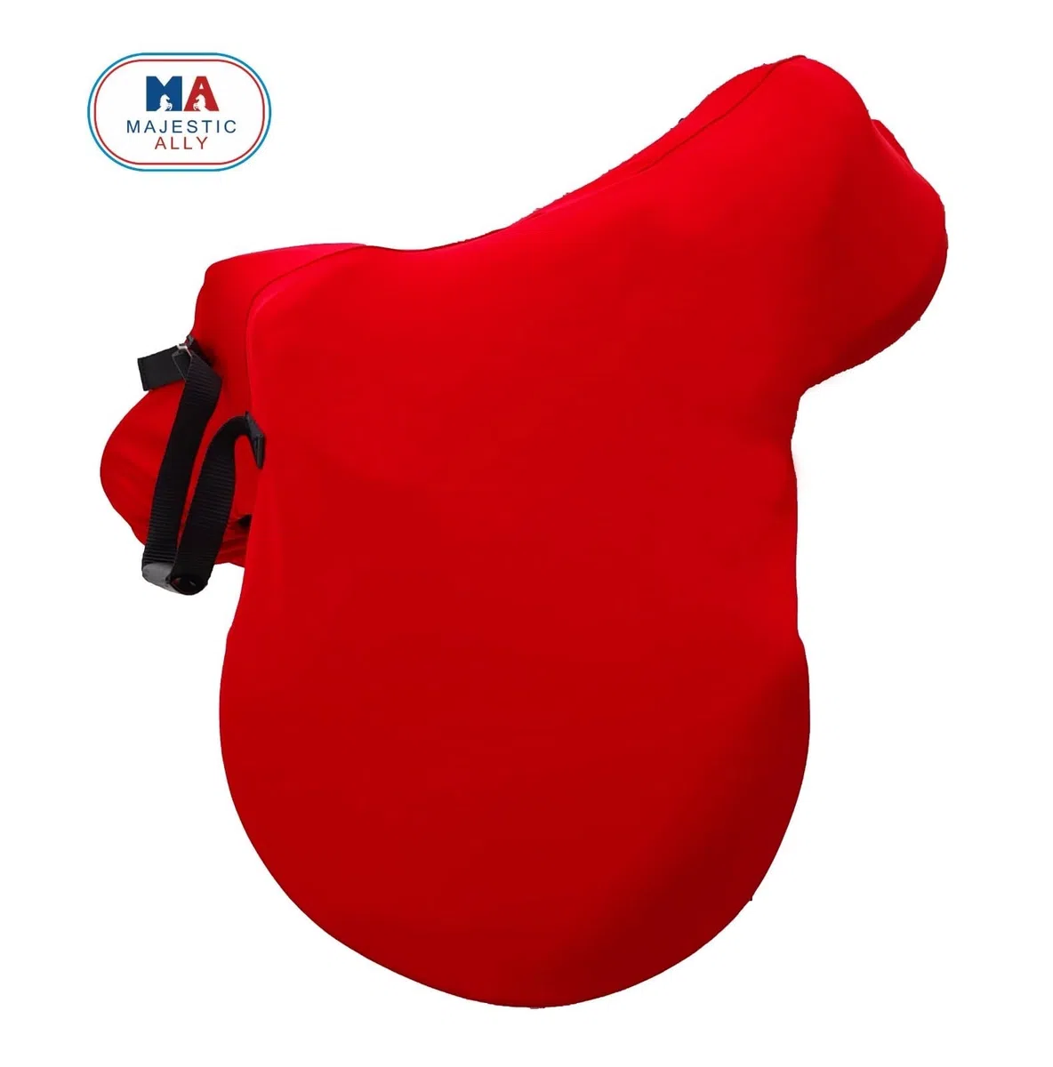 Majestic Ally Coprisella inglese con manico regolabile, tessuto elasticizzato a 4 vie in spandex/elastan, vari colori (rosso)