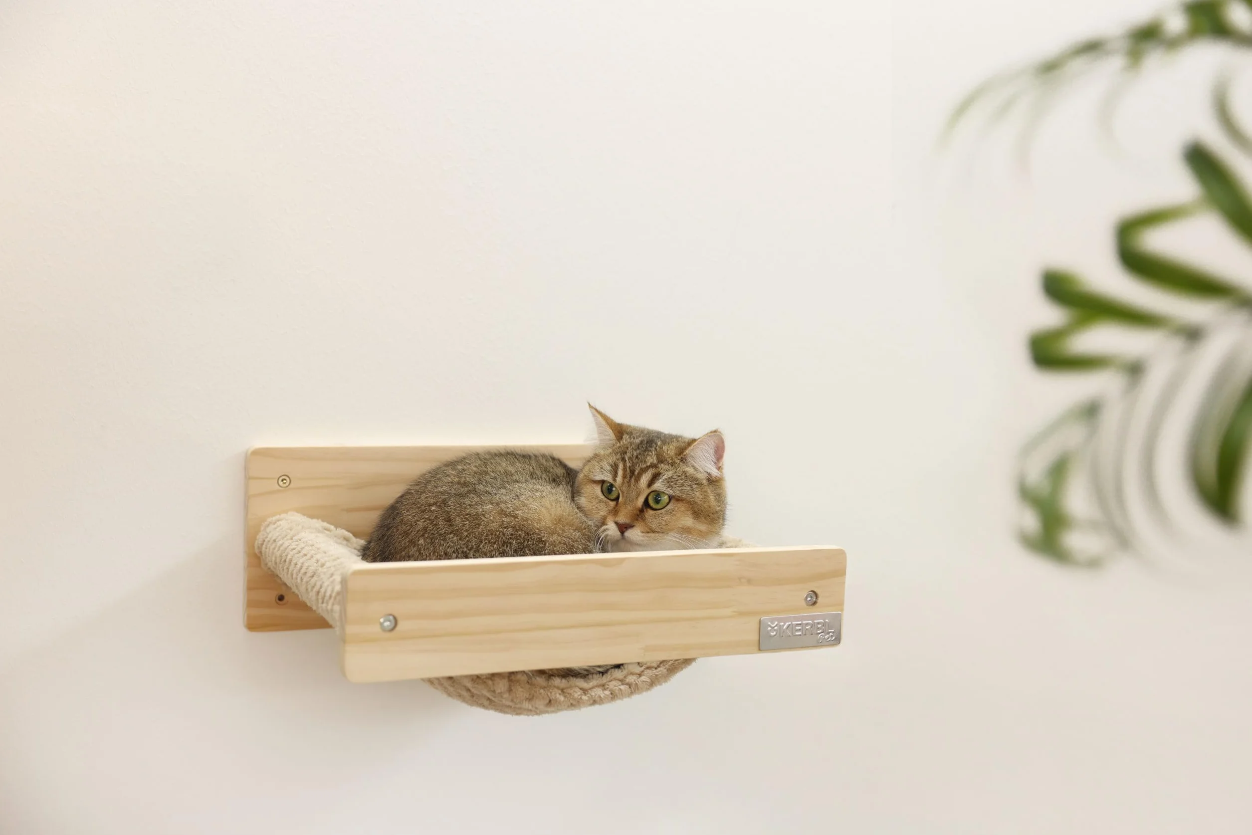 KERBL PET Amaca da parete Timber, 38x33,5x16 cm, naturale/talpa