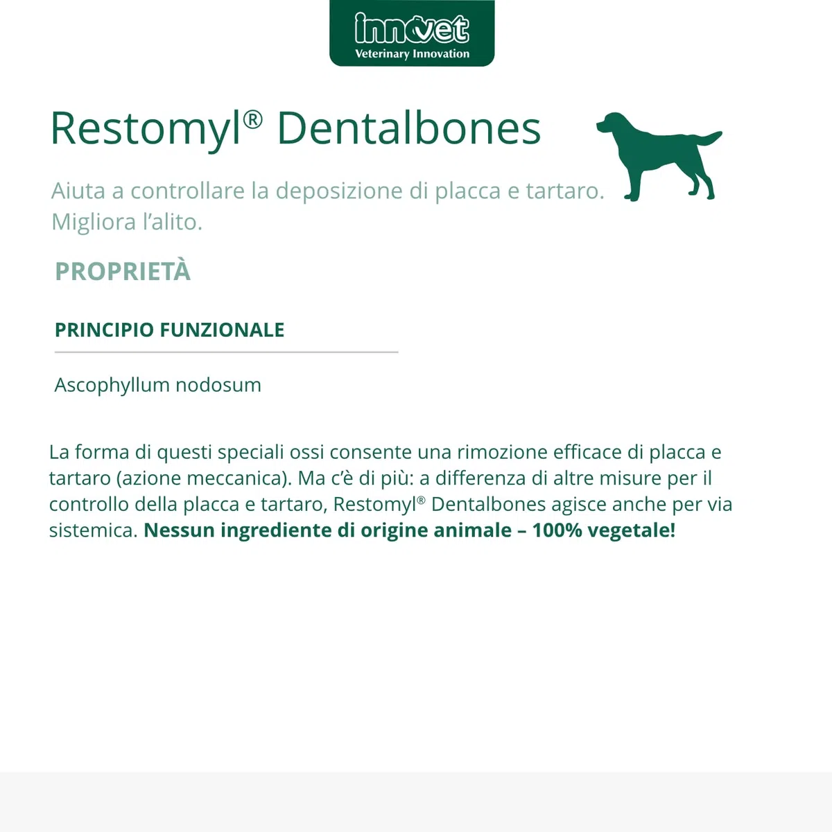 Restomyl Dentalbones per Cani - Supporto Nutrizionale, Migliora l'Alito e Aiuta a Controllare la Formazione di Placca e Tartaro - Pratici Ossetti Masticabili