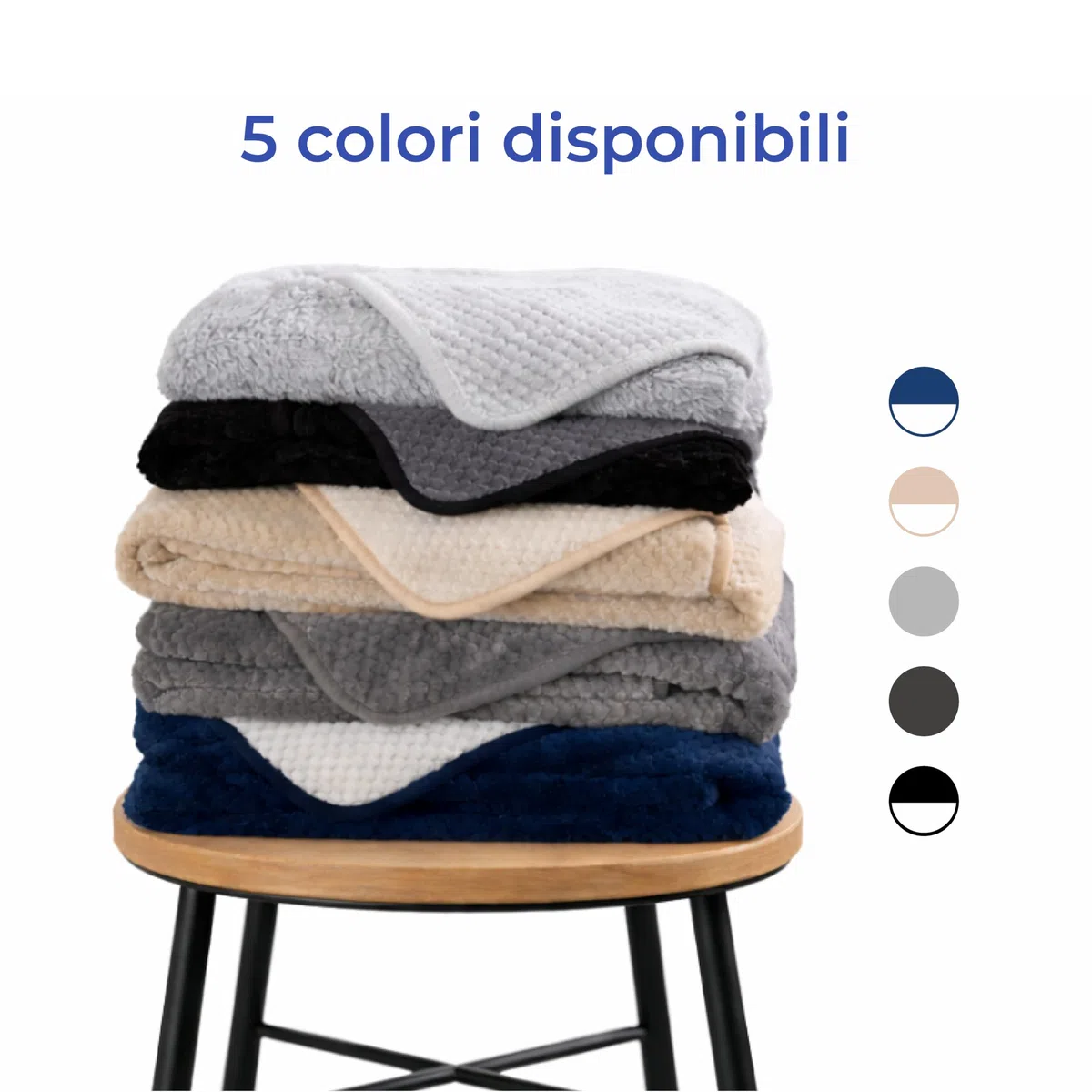 Dreamzie Coperta Impermeabile per Cani 80x100cm - Copridivano Impermeabile per Animali - Reversibile e Lavabile in Lavatrice in Pile Sherpa per Letto o Divano - Blu navy