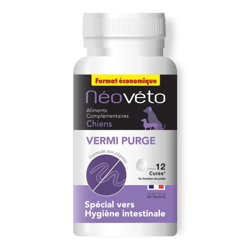 VERMIPURGE Vermifugo per cani in compresse naturali a base di principi attivi approvati dai servizi veterinari francesi (Versione francese, formato economico)