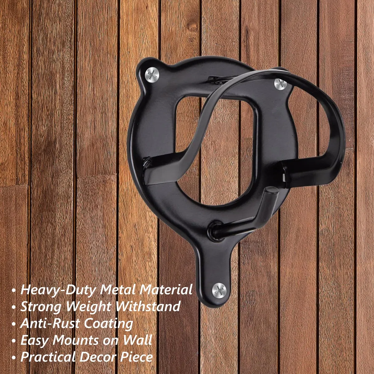 PORFOYO Equestrian Bridle Hanger - Supporto per briglie per cavalli, 6 pezzi, con tubi e vite, supporto per briglia, in metallo, per camera di sella, fienile, stalla (nero)