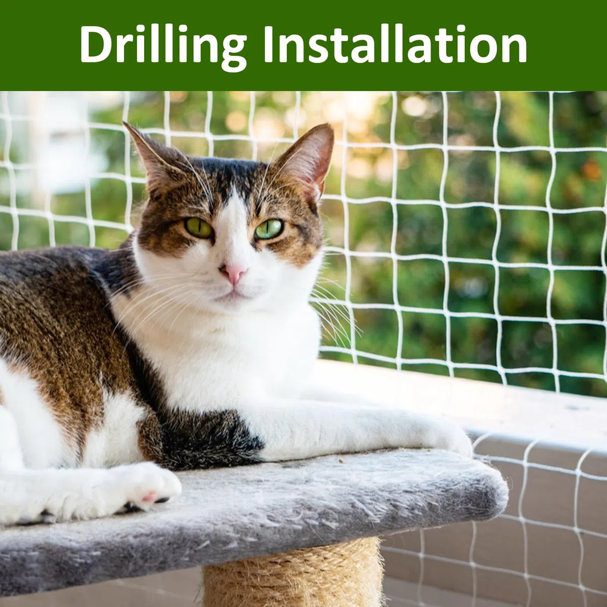 Rete per gatti per balcone – 10 x 3 m rete per gatti rinforzata con nylon ad alta resistenza senza foratura, rete per gatti con corda di fissaggio e accessori, per balconi e finestre