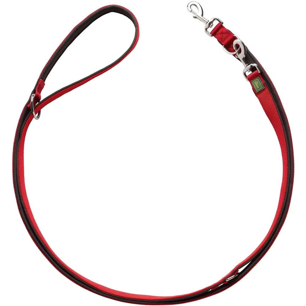 Guinzaglio da passeggio regolabile Neopren 20/200Nylon rosso/Neopren nero