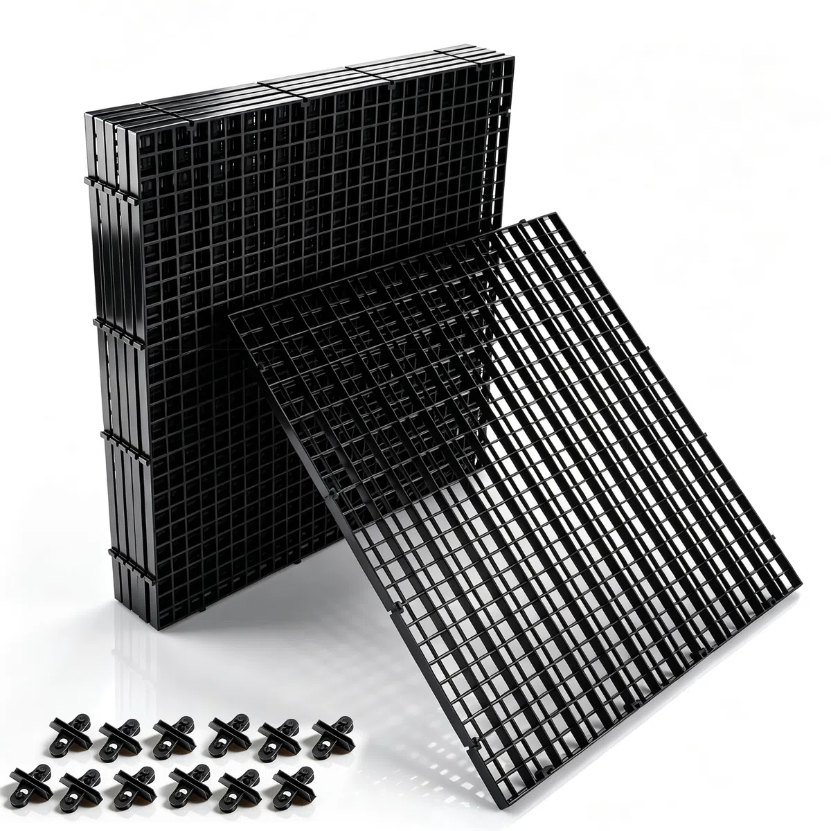 Griglia per Acquario in Plastica 6 Pezzi Divisore per Acquario 30x30 cm Griglia del Filtro dell'Acquari Divisore con 6 Pezzi Clip Ventosa per Filtri e Protezione del Fondo dell'Acquari