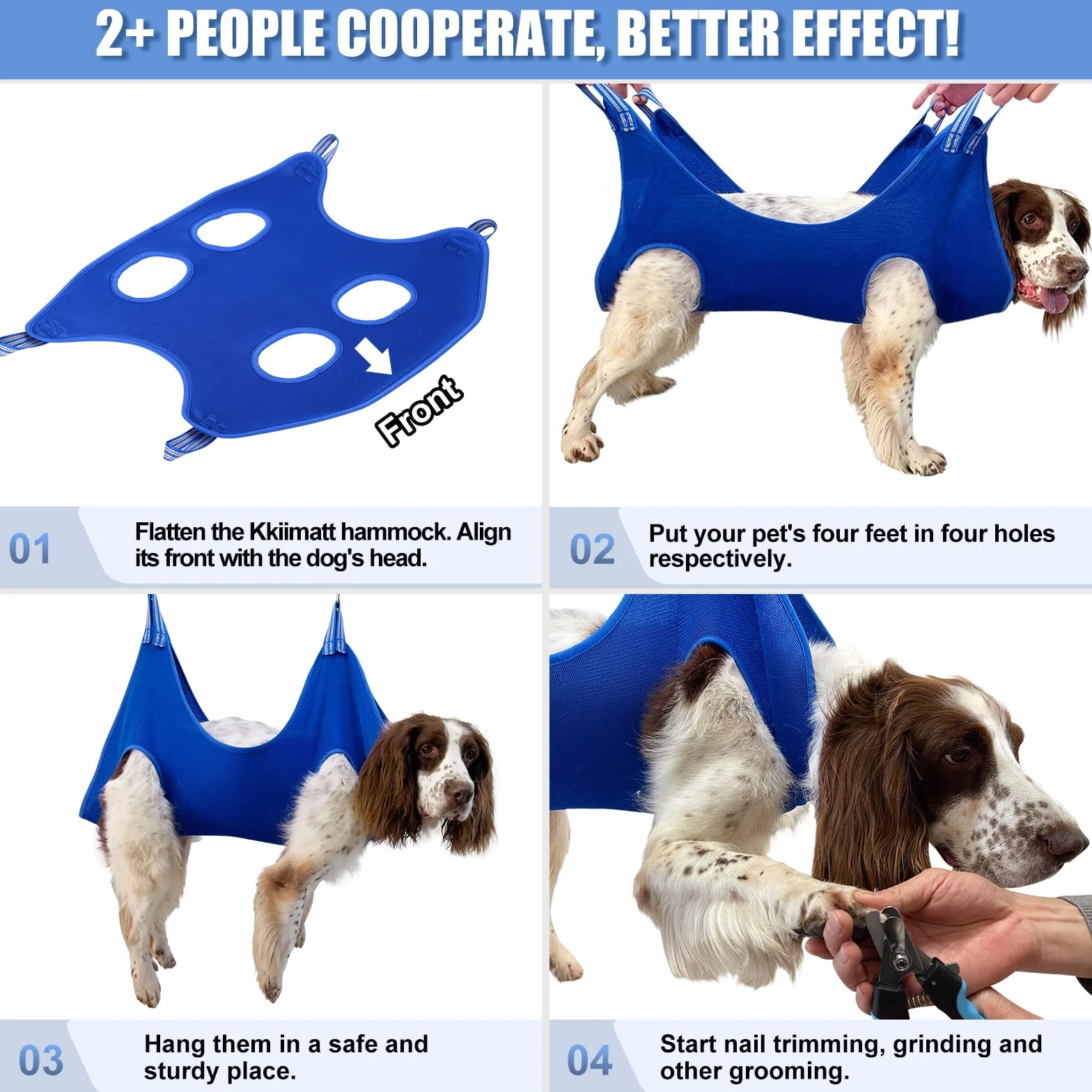 Kkiimatt 10 in 5 Pet Dog Grooming Amaca imbracatura con tagliaunghie, lima per unghie, amaca per unghie per cani, imbracatura per toelettatura cani per tagliare/tagliare le unghie