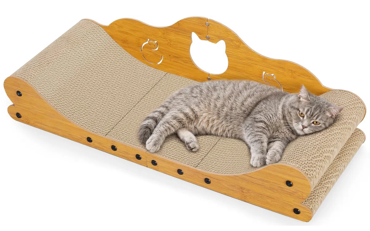 Gimars Tiragraffi per Gatti XXL 78 cm, Tappetino Graffi in Design Divano, Letto per Gatti & Protezione Mobili per Gatti Grandi e Case con più Gatti
