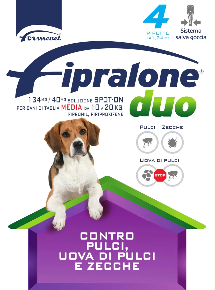 Fipralone Duo Fipralone Duo 134 Mg/40 Mg Soluzione Spot-on per Cani di Taglia Media
