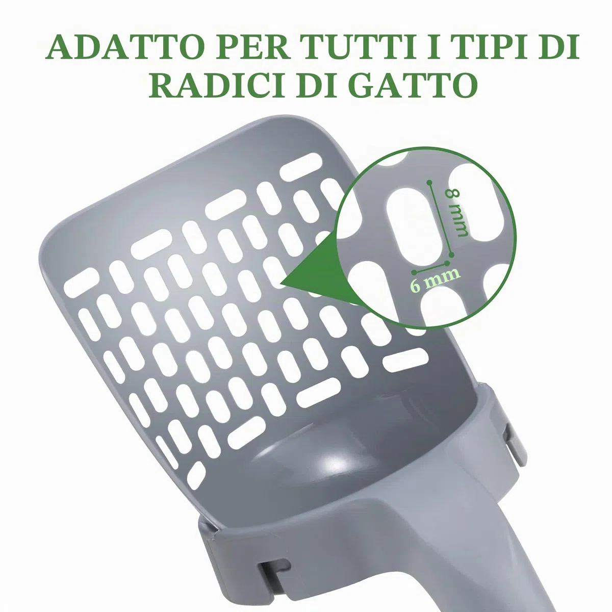 Petizer, paletta per lettiera per gatti con supporto, pala per lettiera per gatti, con contenitore per rifiuti, con sacchetto di ricarica da 90 pezzi (6 scatole da 15 sacchetti) gratuitamente