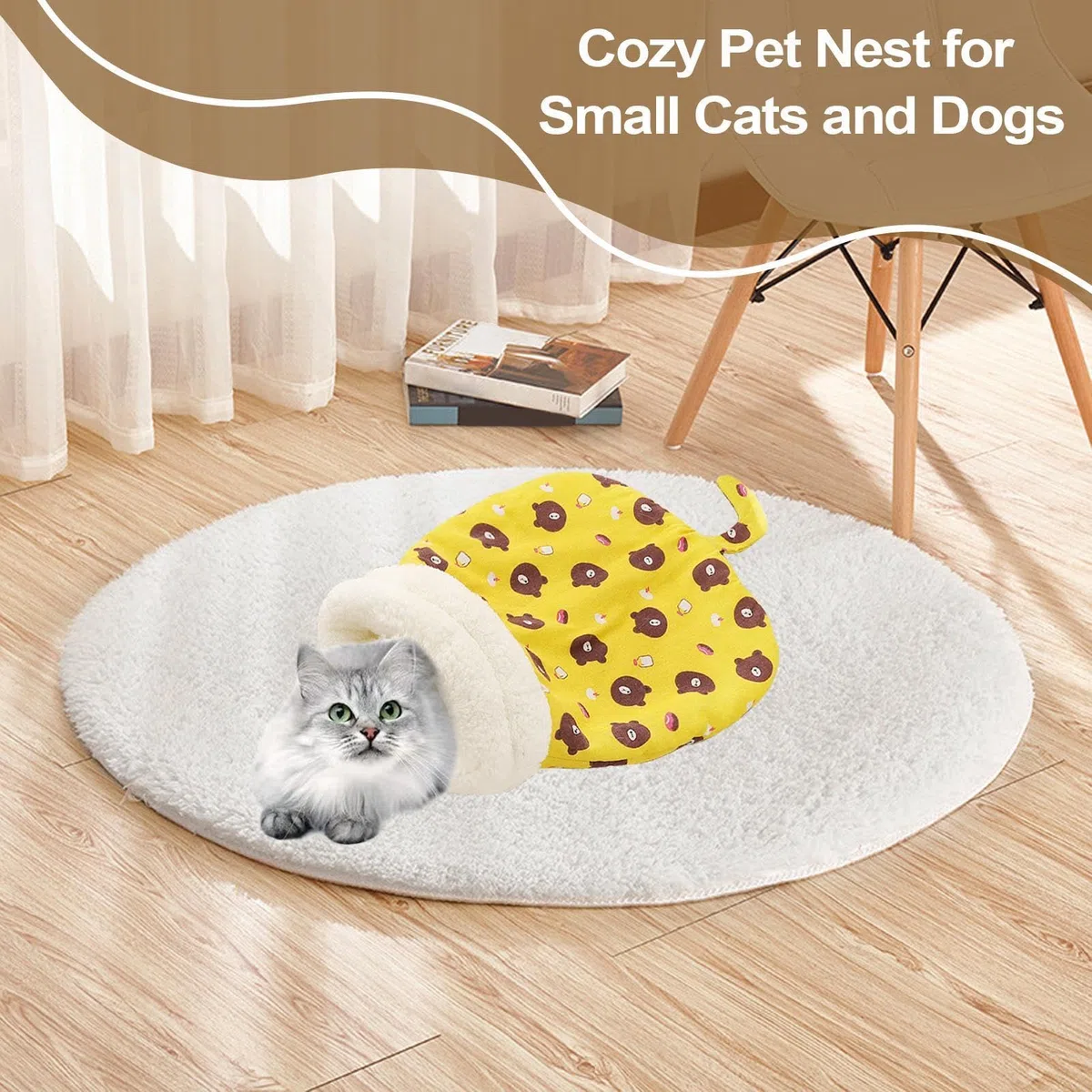 Accogliente Sacco A Pelo Per Gatti, Letto Nidos Per Animali Domestici, Accogliente Sacco A Pelo Per Animali Domestici, Materiale Morbido E Peluche, 50 Cm, Per Gatto Che Dorme E Fa Un