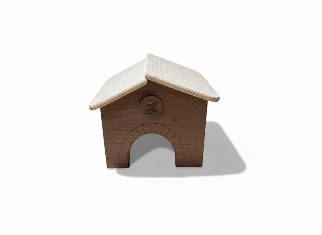 Casetta per tartarughe di terra ricco porcellini d'india in legno multistrato terrario senza fondo ricorevo casa chalet villetta gabbia terrario rettili serpenti 30x30x23 (Noce Porcellino D'india)