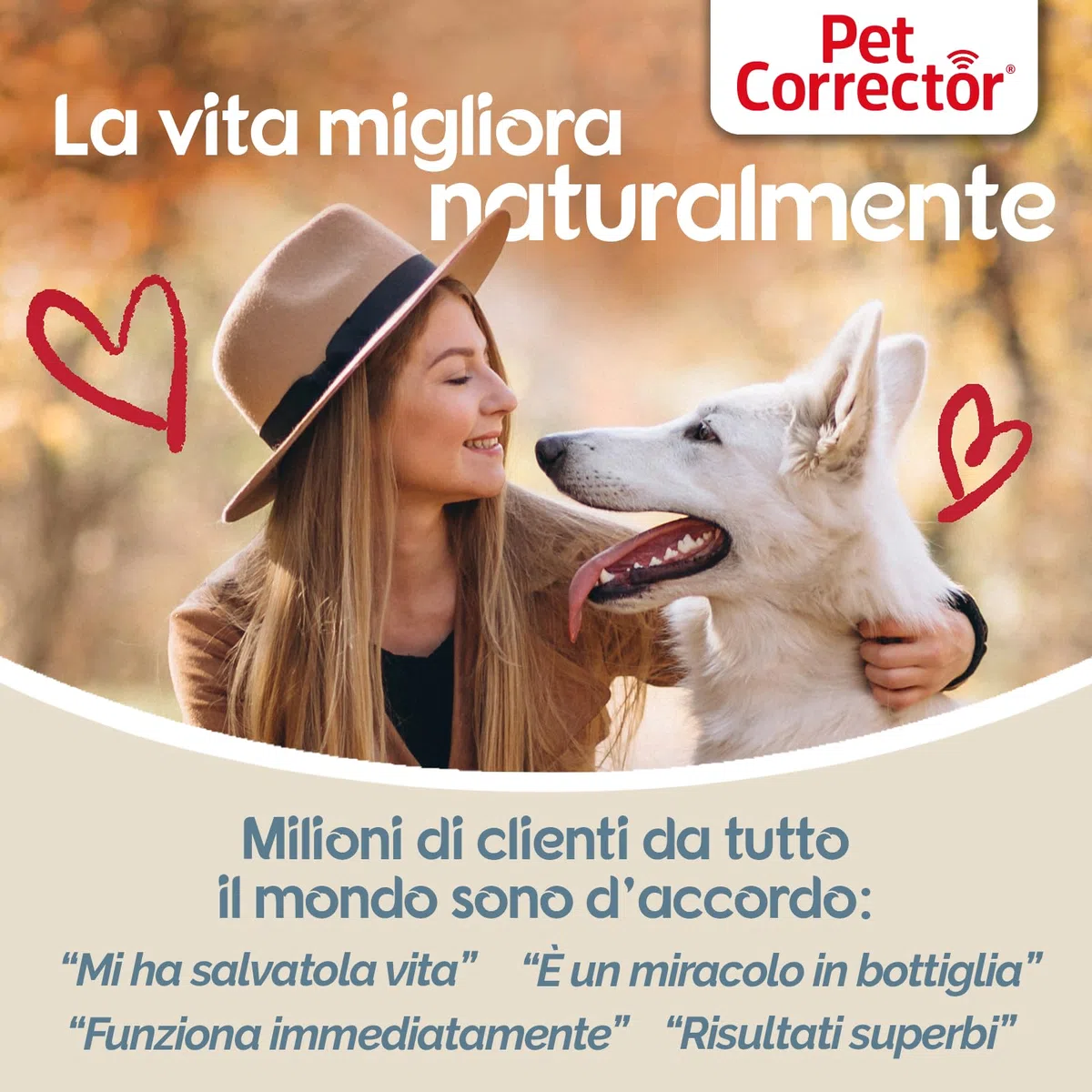 Supporto all'addestramento Pet Corrector - aiuta a correggere comportamenti indesiderati come abbaiare, saltare, rubare il cibo, rovinare i mobili e azzuffarsi con altri cani. Umano, sicuro, efficace.