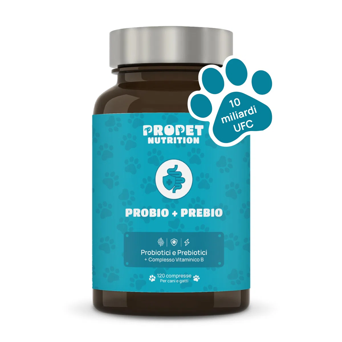 Probiotici per Cani. 10 Miliardi UFC. Probiotici 11 Diversi Ceppi + Prebiotici + Vitamine B Complex. 120 Compresse. Fermenti Lattici Cane. Diarrea Cane. Probiotico Digestivo per Cani