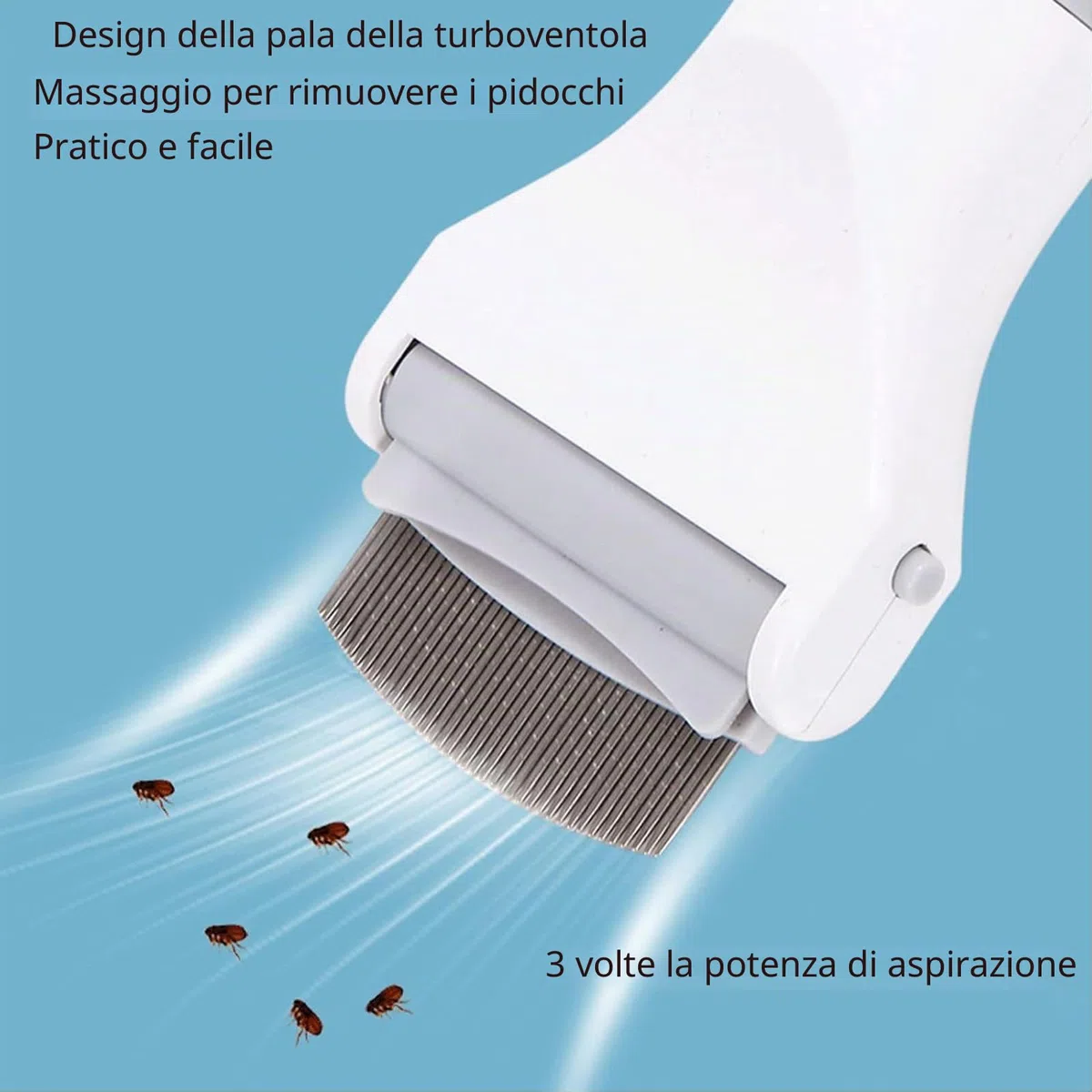 Pettine Elettrico Per La Rimozione Dei Pidocchi, Aspirapolvere Per La Rimozione Dei Pidocchi Con Tre Filtri, Strumento Professionale Per La Rimozione Dei Pidocchi Per Animali Domestici