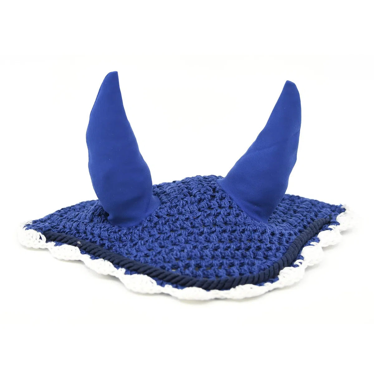 Hobby Horse - Set di accessori con cavezza peluche blu con longhina e cappuccio anti-insetti blu per attività di Hobby Horsing.